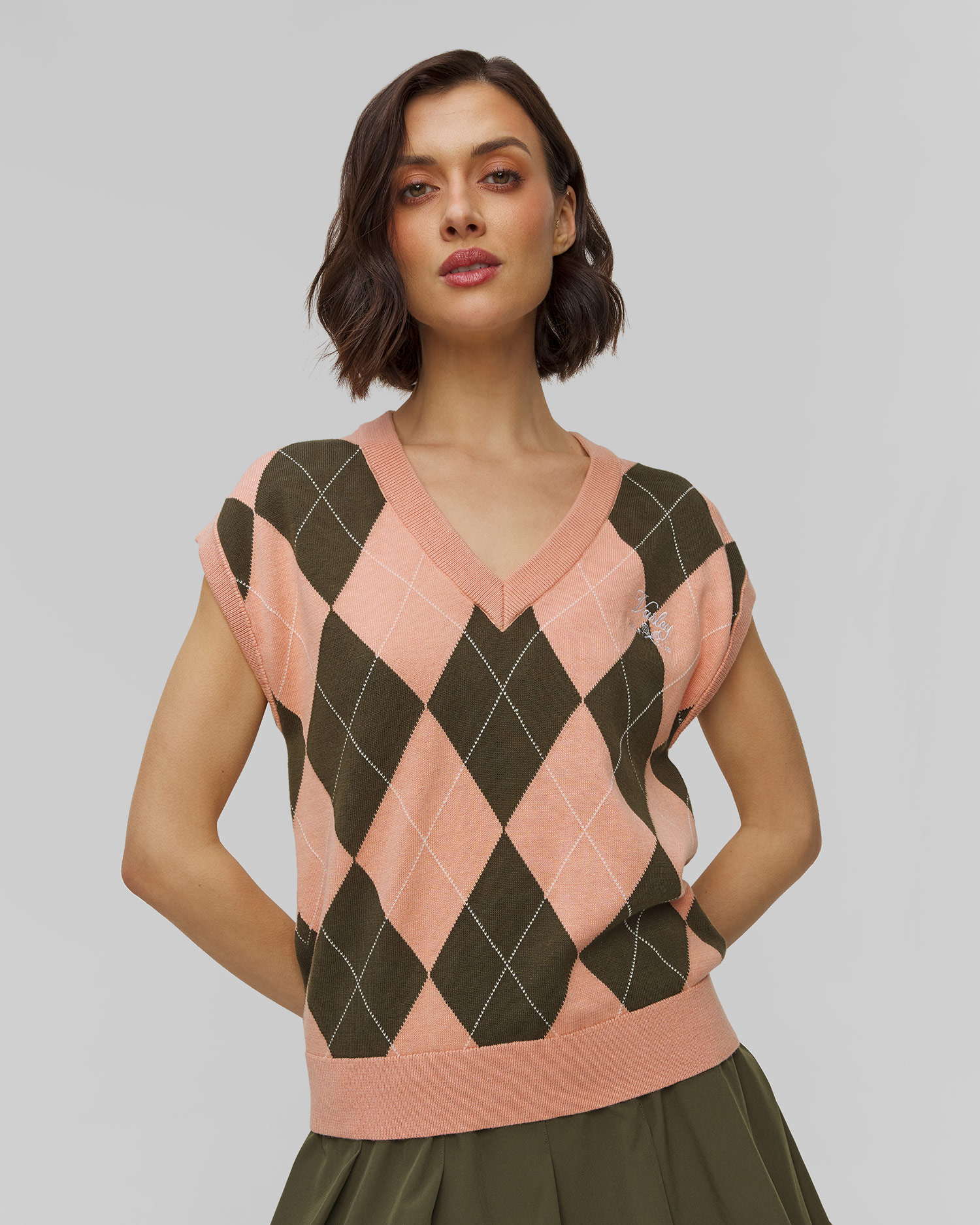 Kostkovaná dámská vesta Varley Avika Argyle Vest