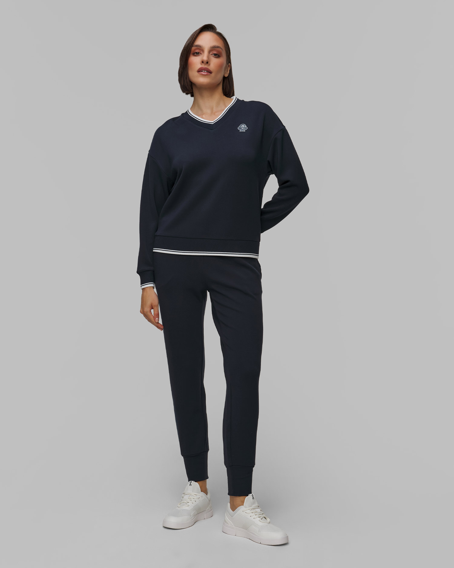 Granatowa bluza damska Varley Iona V Neck Sweat