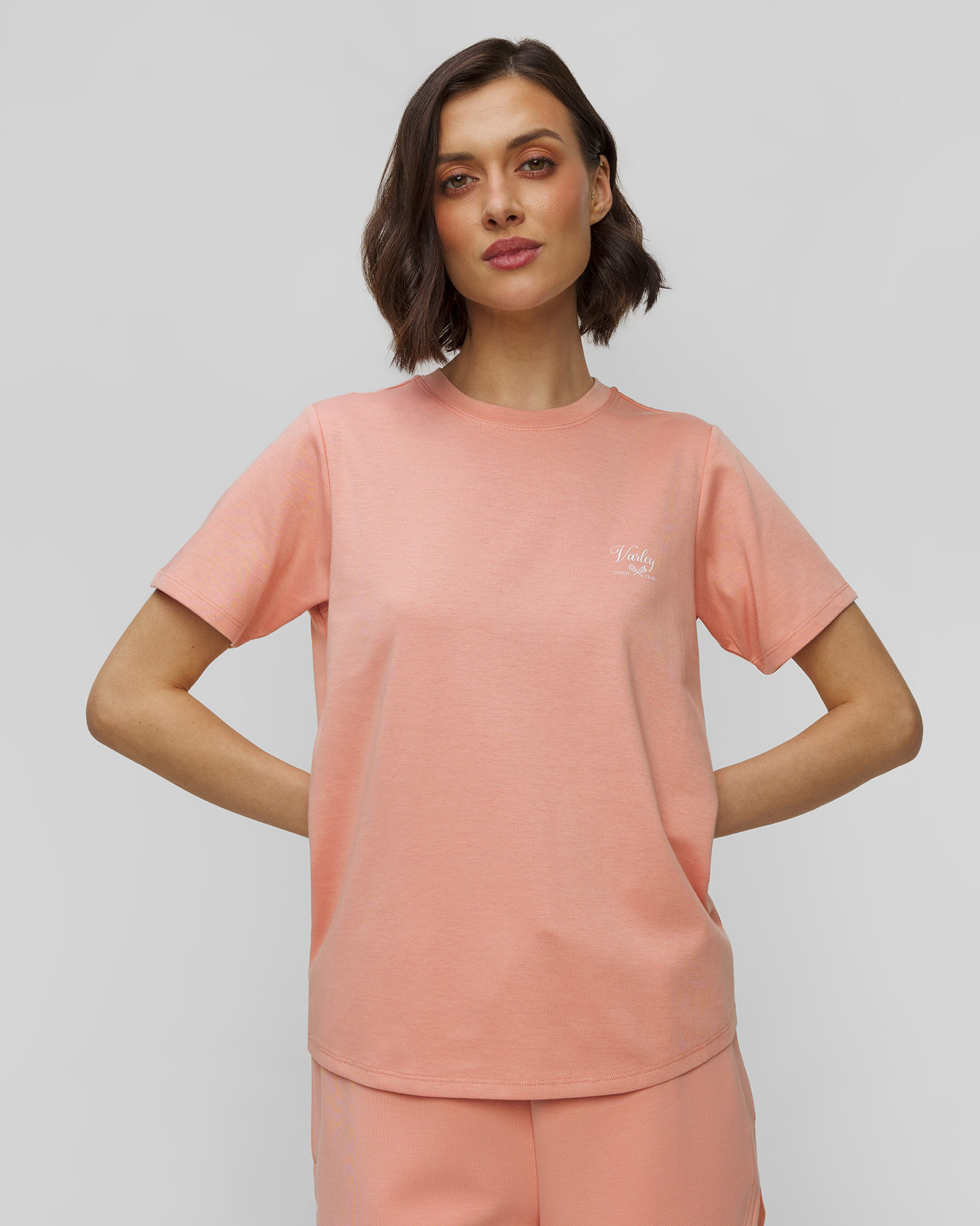 Dámske lososové tričko Varley Mattie Branded Tee