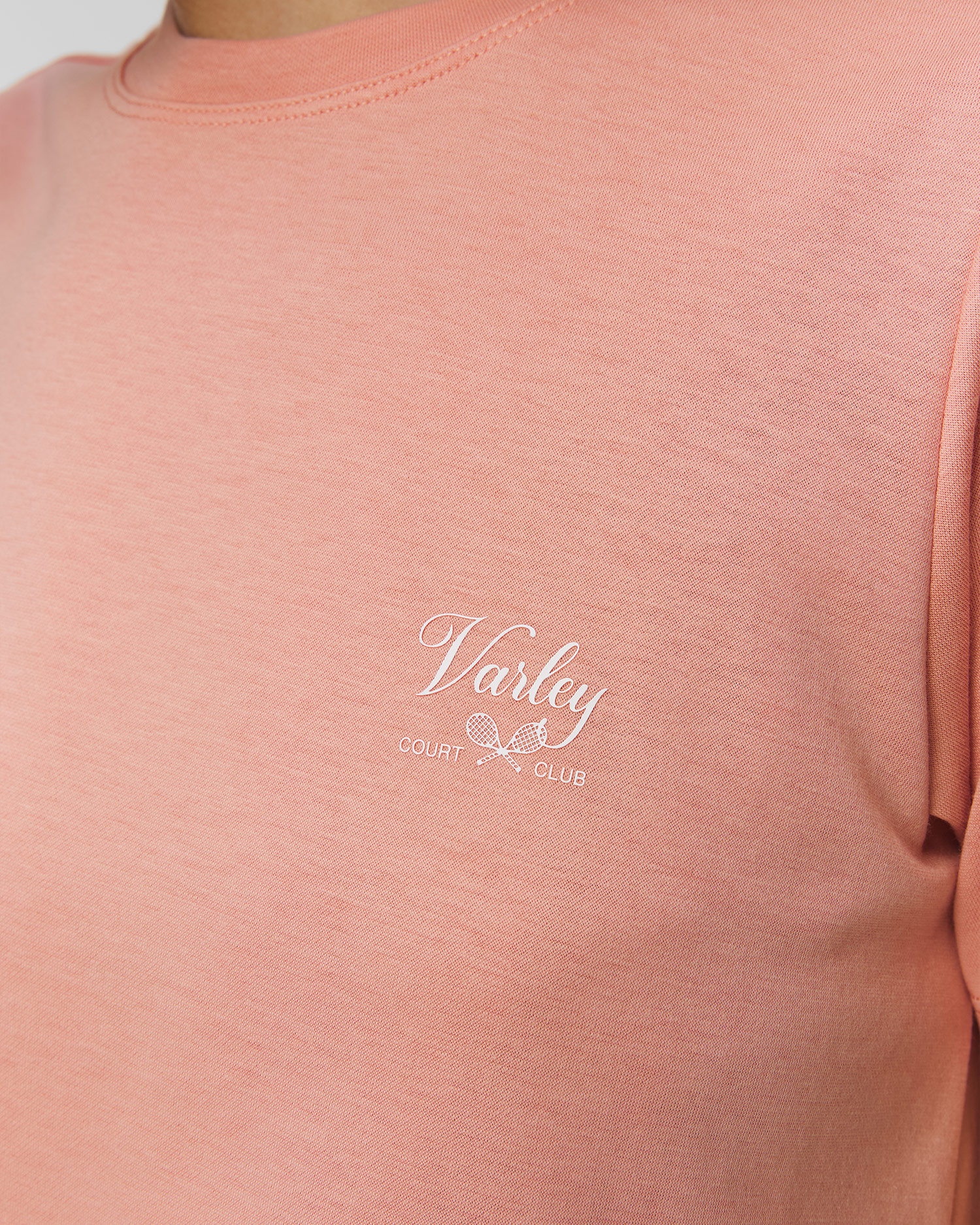 Dámské tričko Varley Mattie Branded Tee v Lososovém Barevném Odstínu