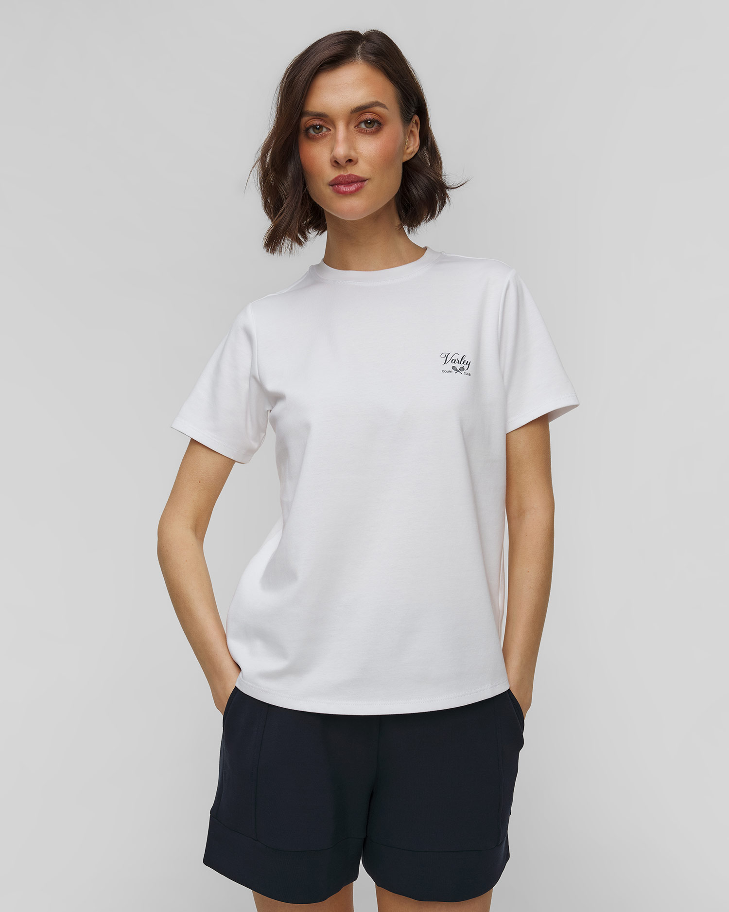 Dámske biele tričko Varley Mattie Branded Tee