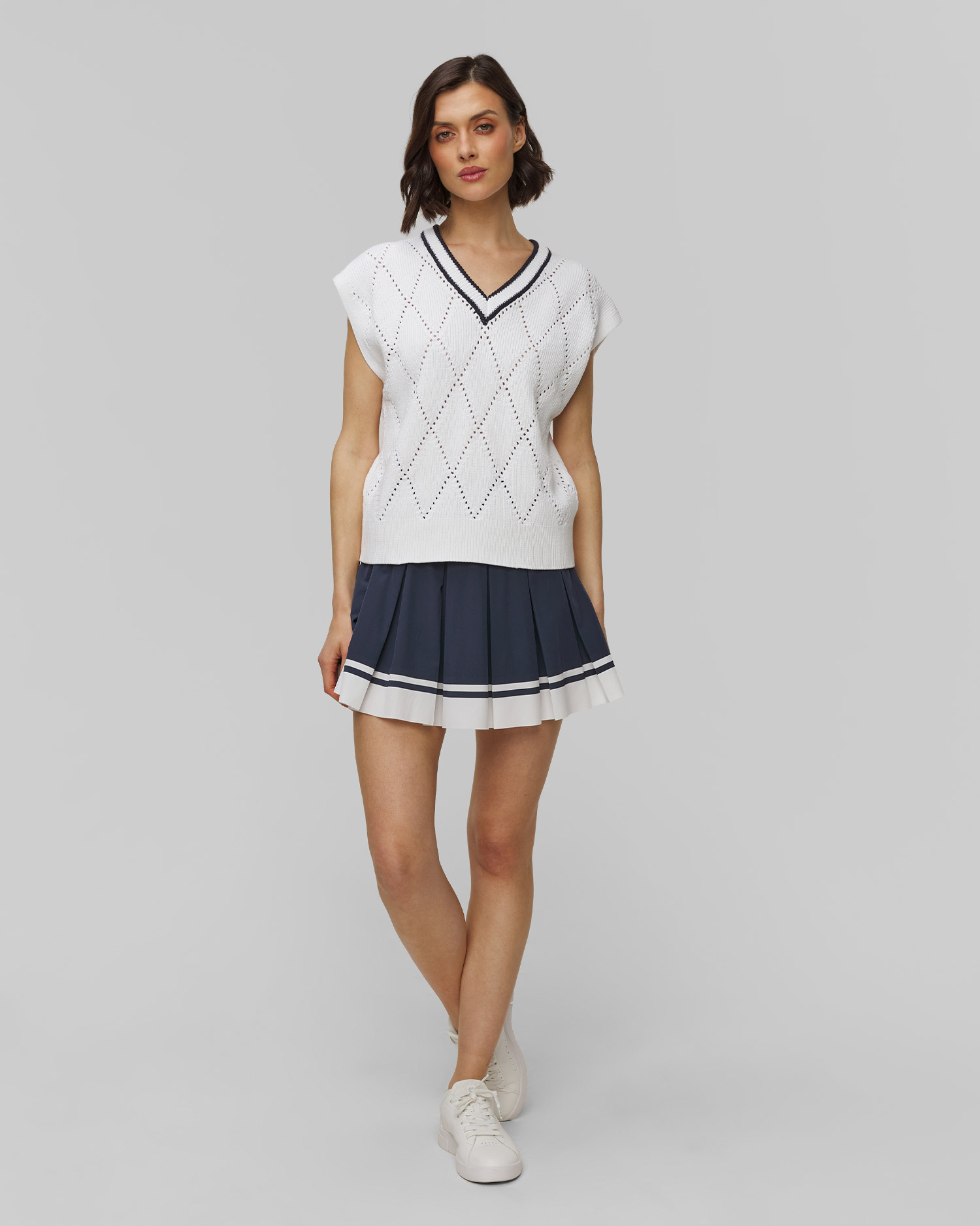 Sweter bez rękawów damski Varley Beaton Diamond Knit