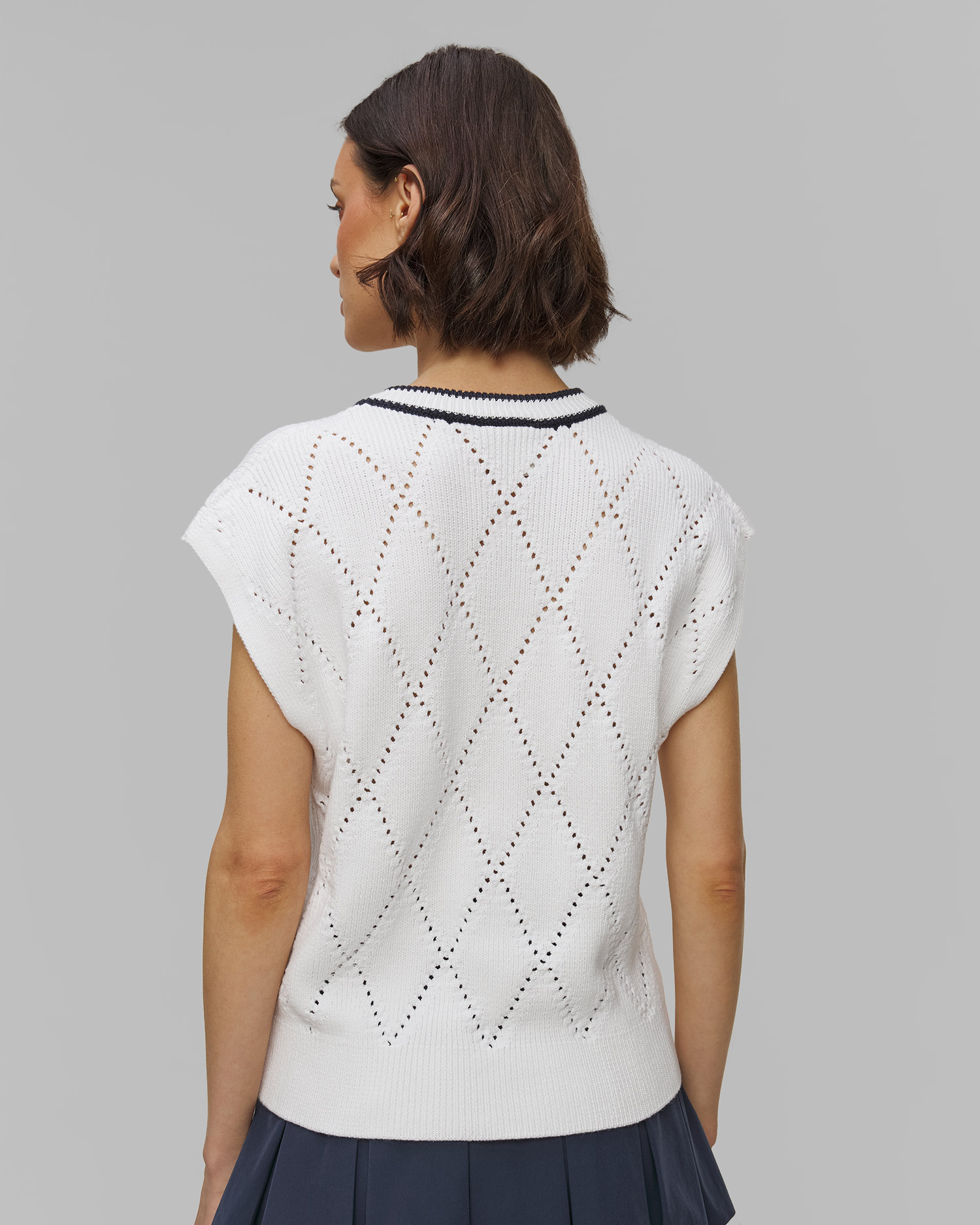 Sweter bez rękawów damski Varley Beaton Diamond Knit