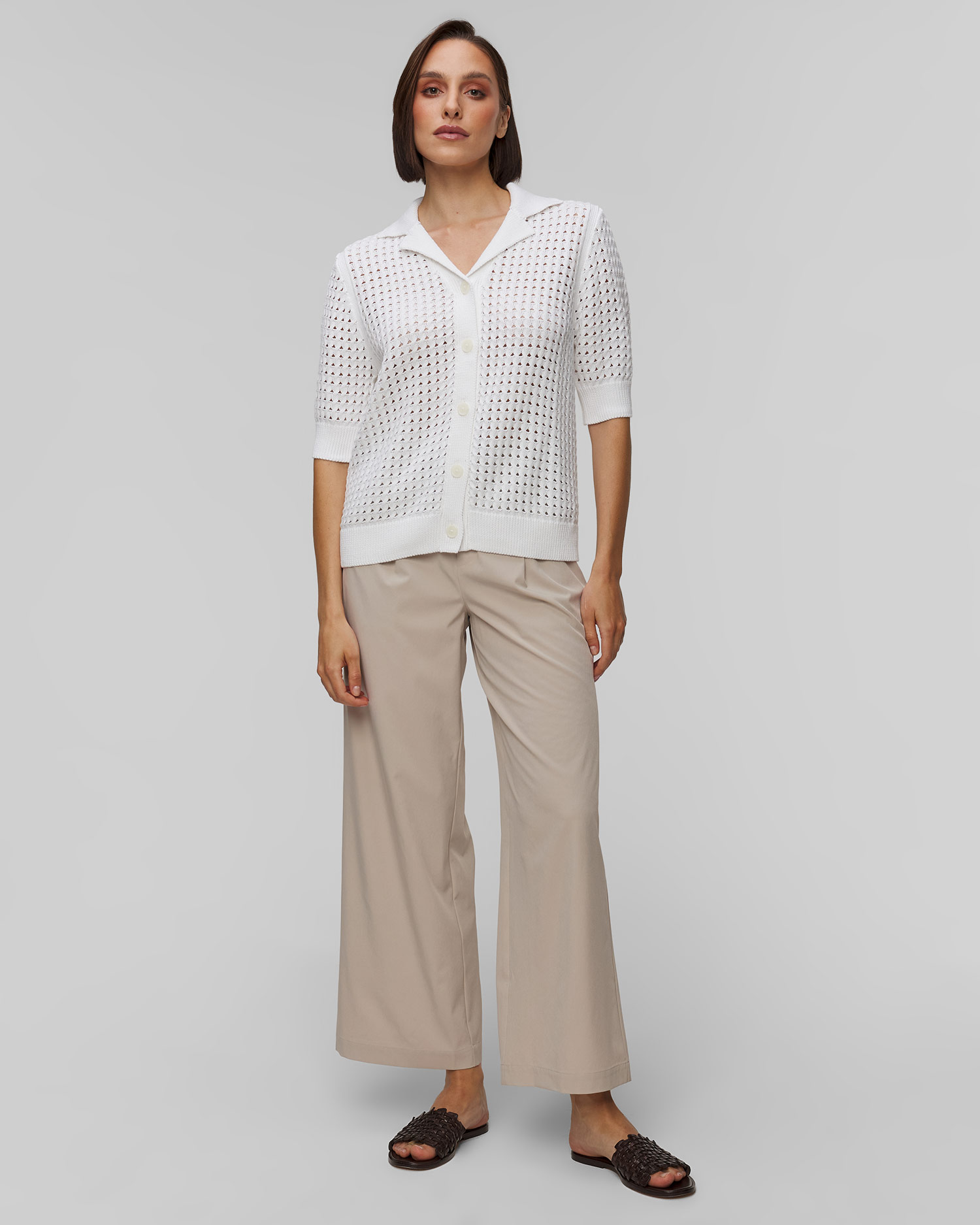 Pulover alb pentru femei Varley Ellie Knit Shirt