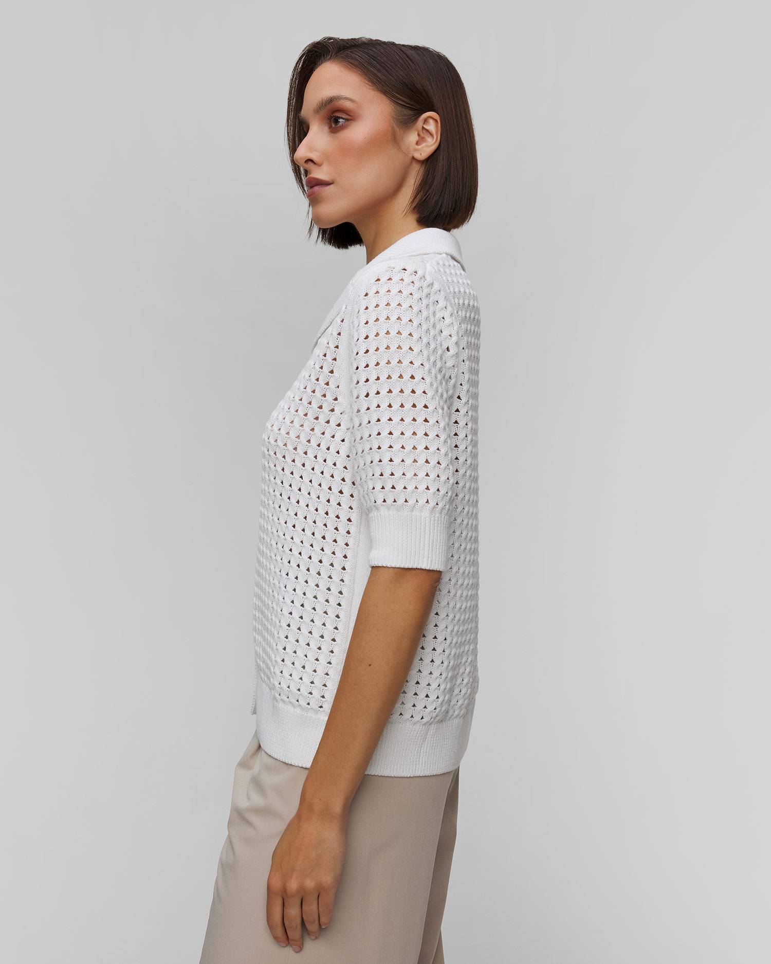 Pulover alb pentru femei Varley Ellie Knit Shirt