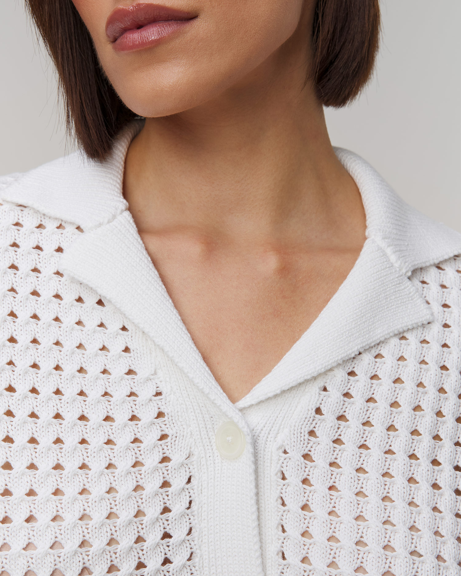 Biały sweter damski Varley Ellie Knit Shirt