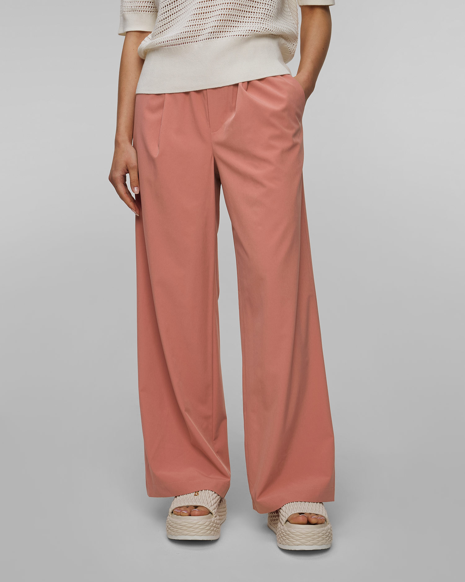 Pantaloni rozi pentru femei Varley Kayson Wide Leg 29.5