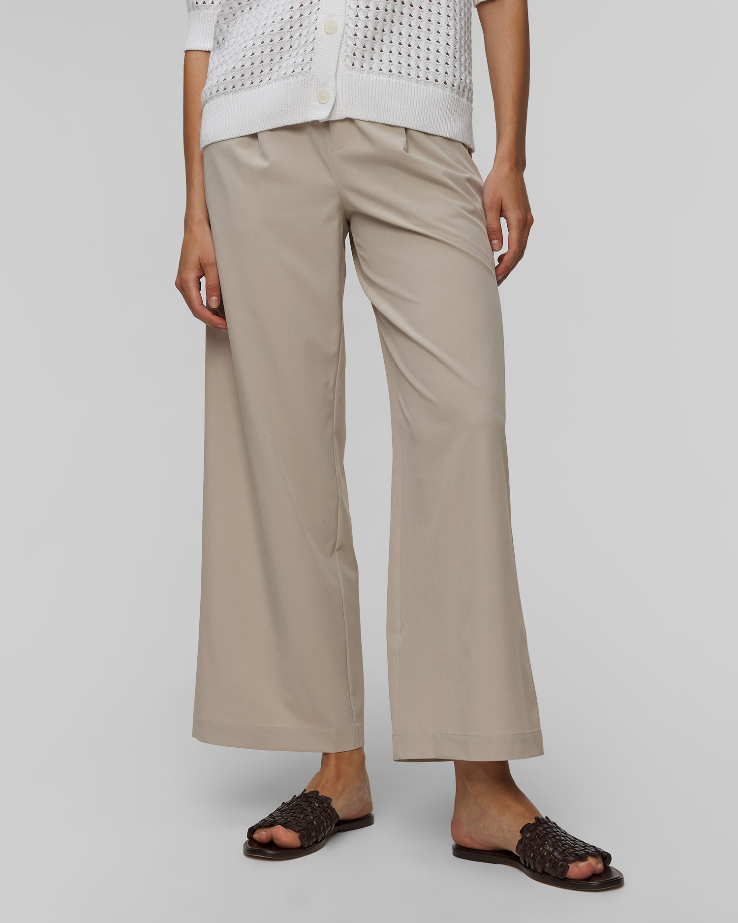 Pantaloni bej pentru femei Varley Kayson Wide Leg 29.5