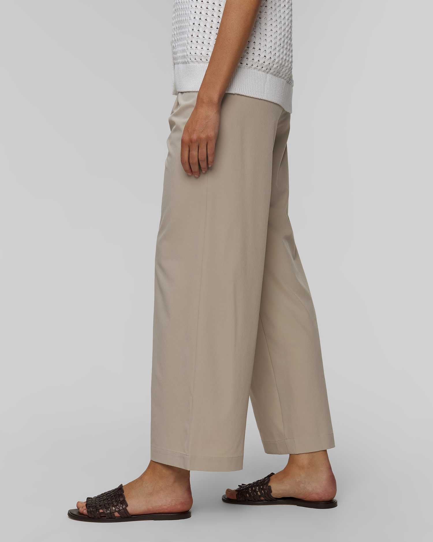 Pantaloni bej pentru femei Varley Kayson Wide Leg 29.5