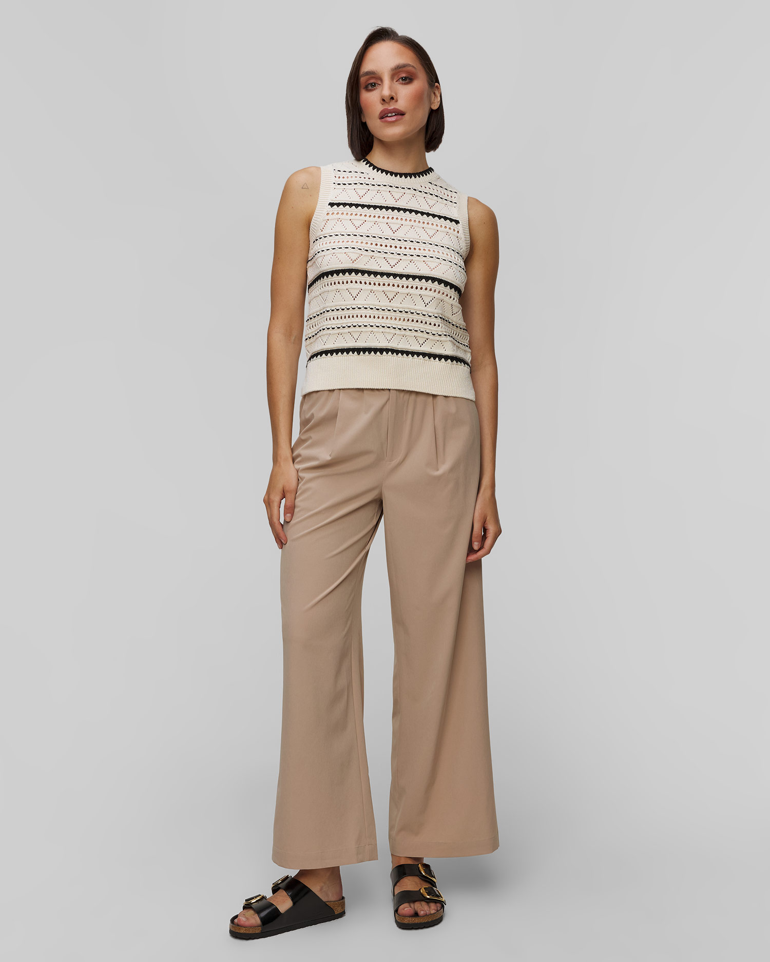Women's light brown trousers Varley Kayson Wide Leg 29.5