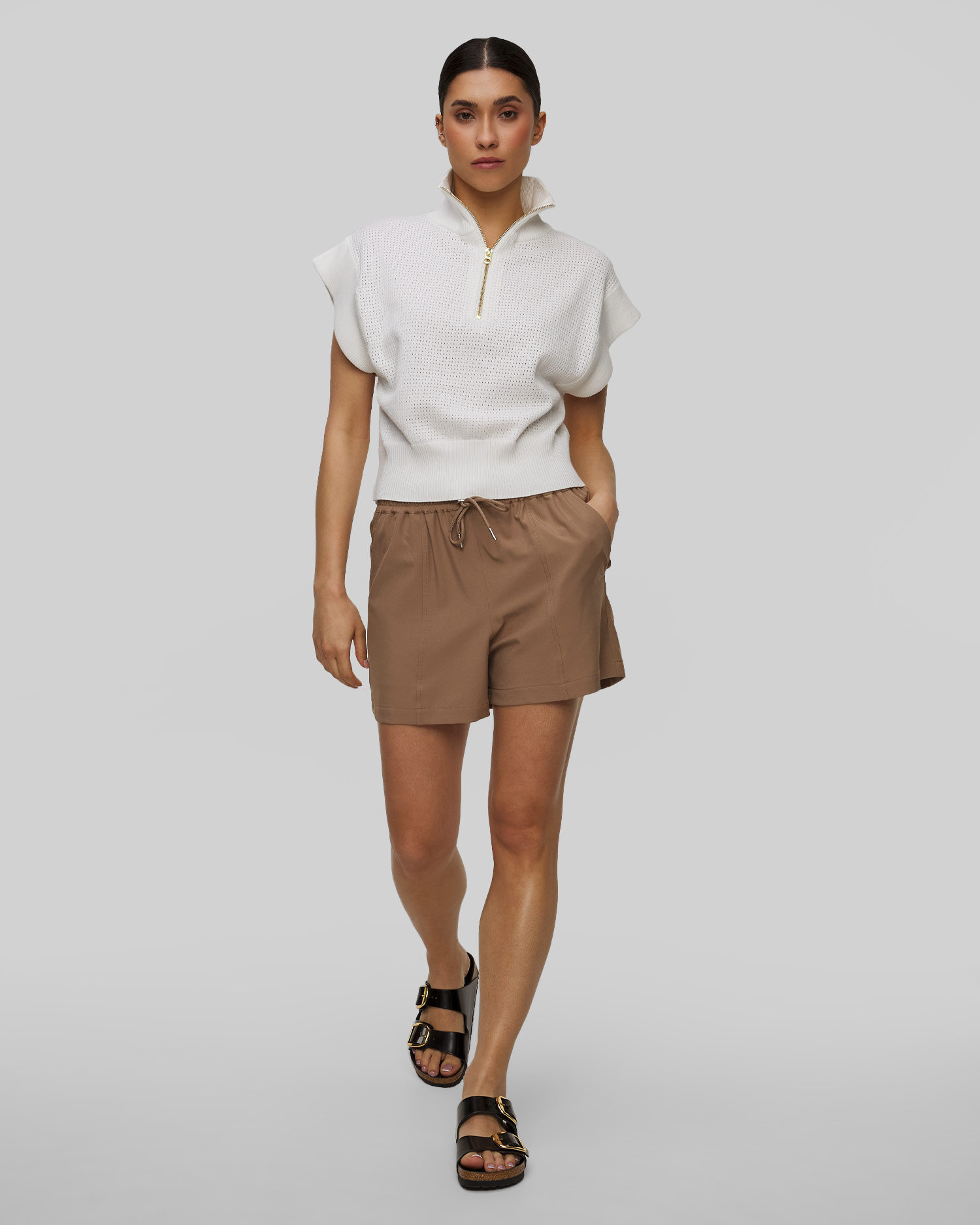Short marron pour femmes Varley Esmond Short 3