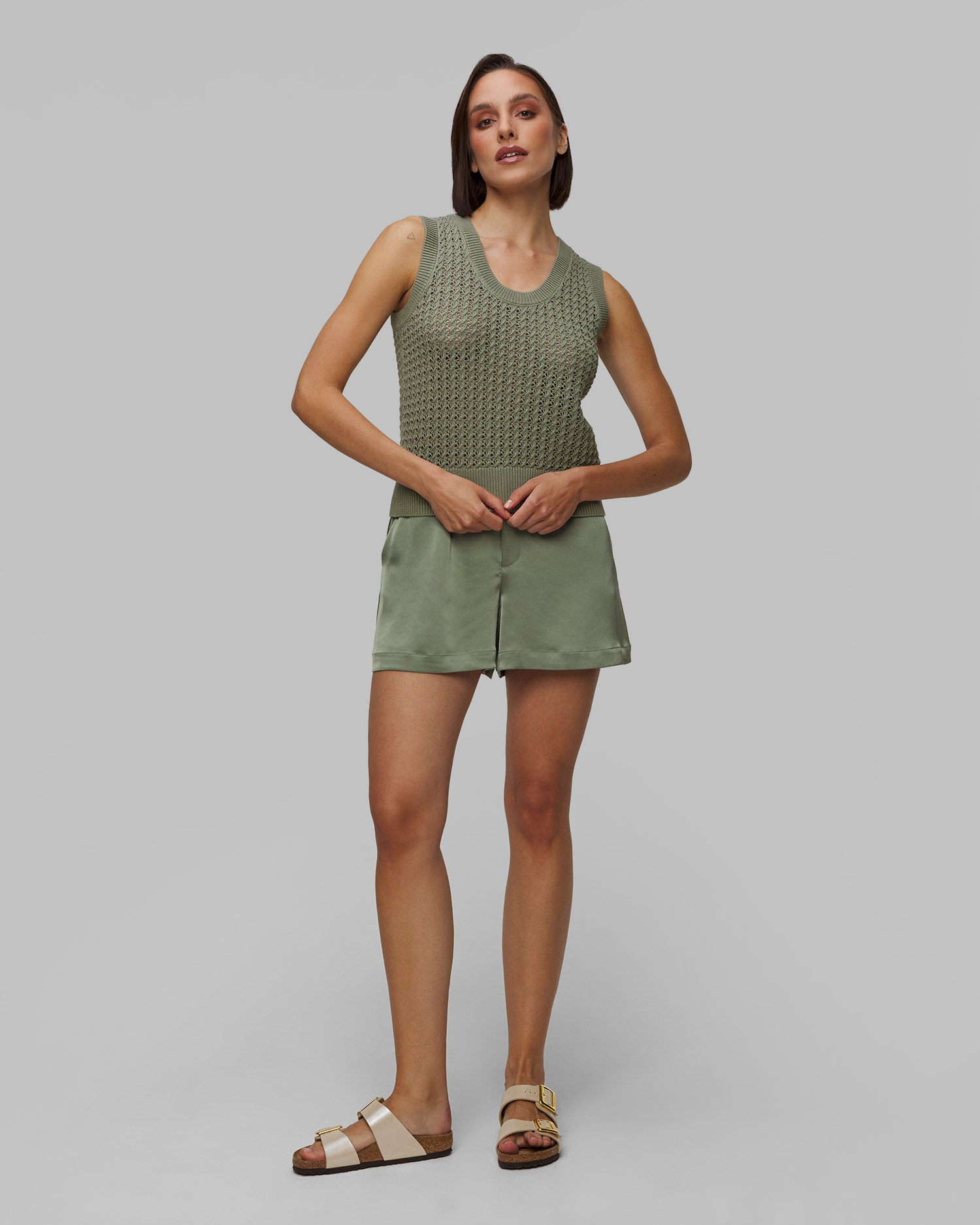 Zielone szorty damskie Varley Sarka High Rise Short