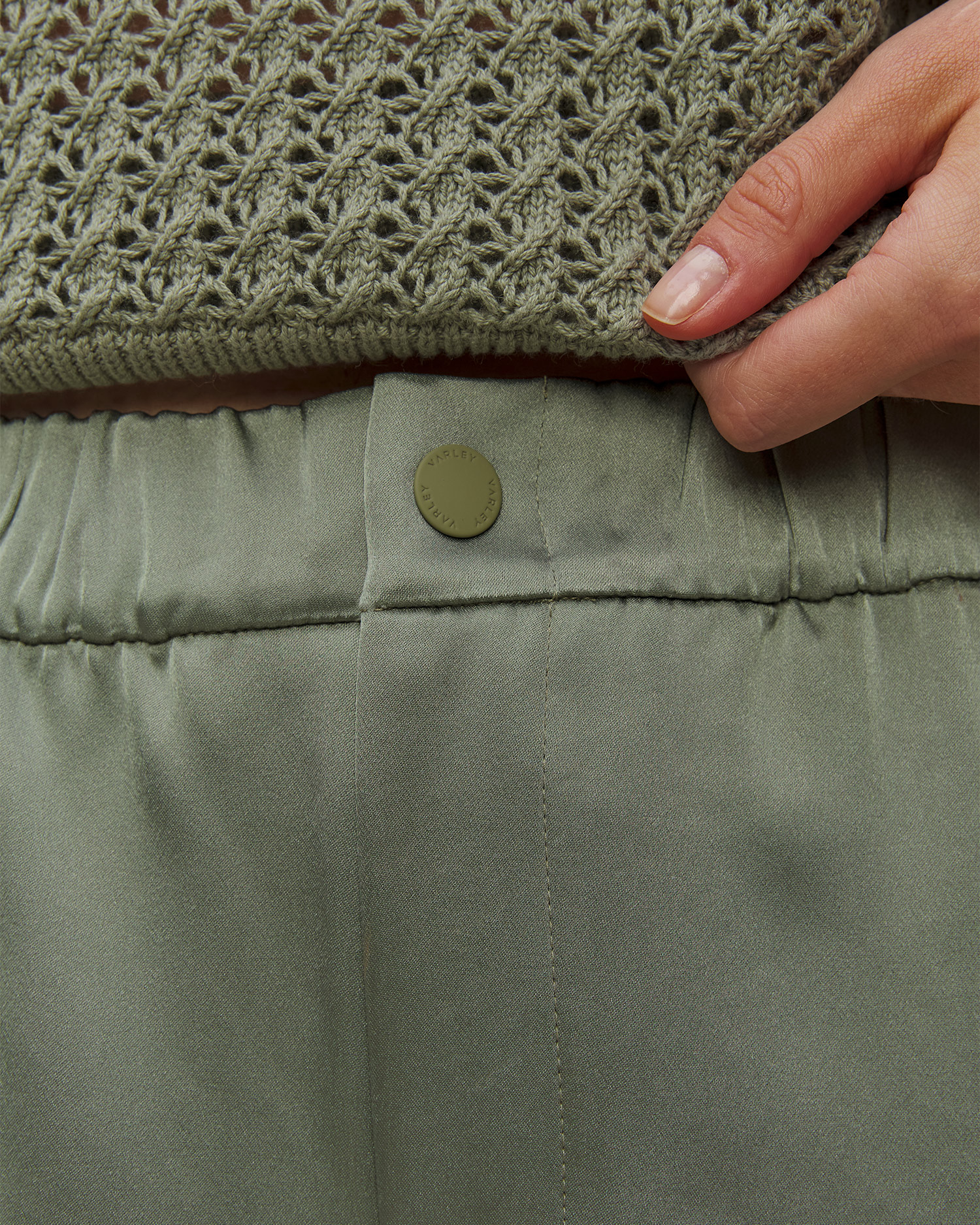 Zielone szorty damskie Varley Sarka High Rise Short