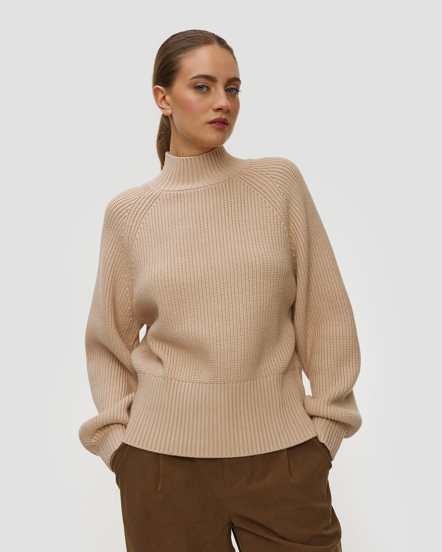 Dámsky sveter Varley Martina High Neck Rib Knit