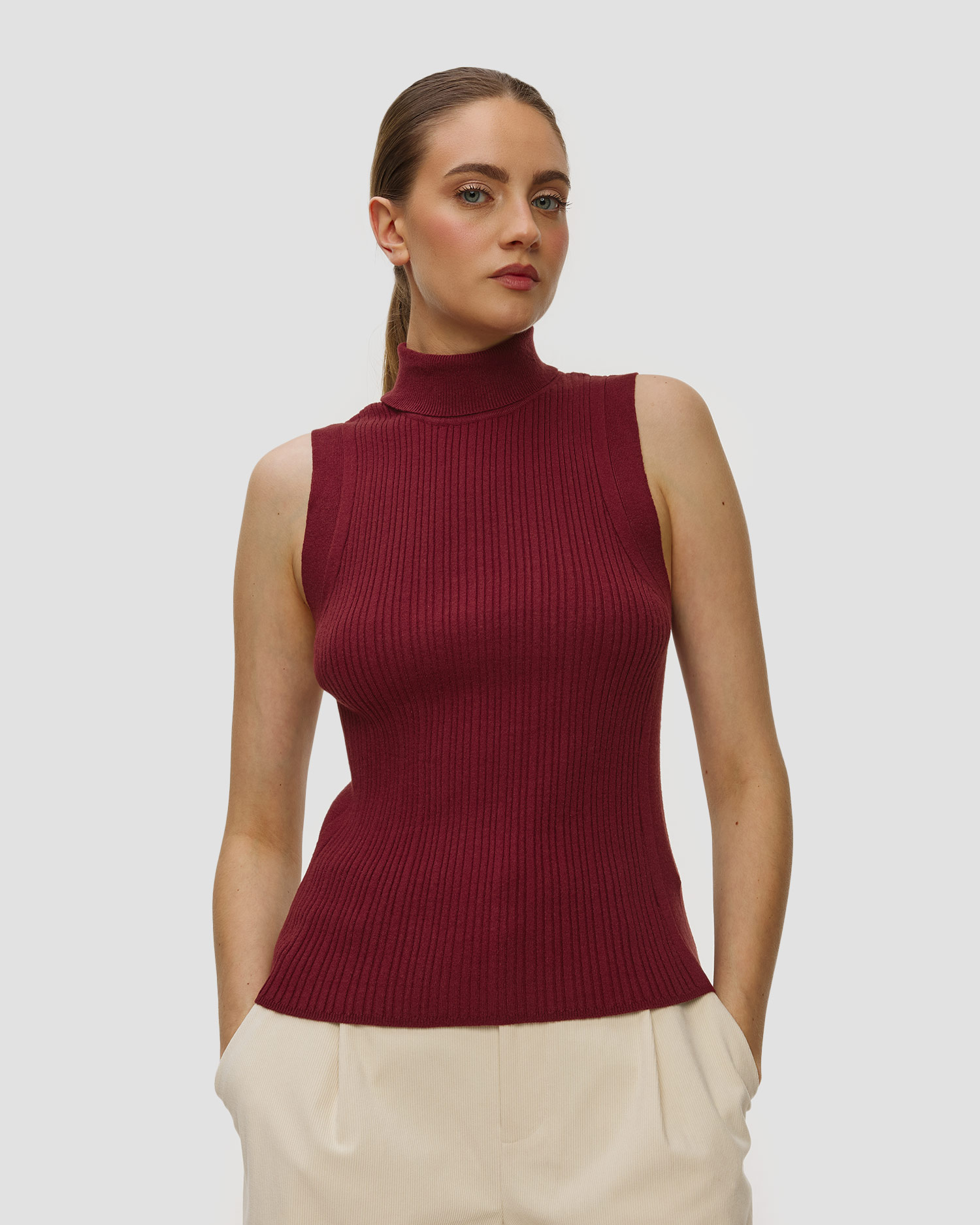 Dámsky sveter bez rukávov Varley Anastasia Rib Knit Tank