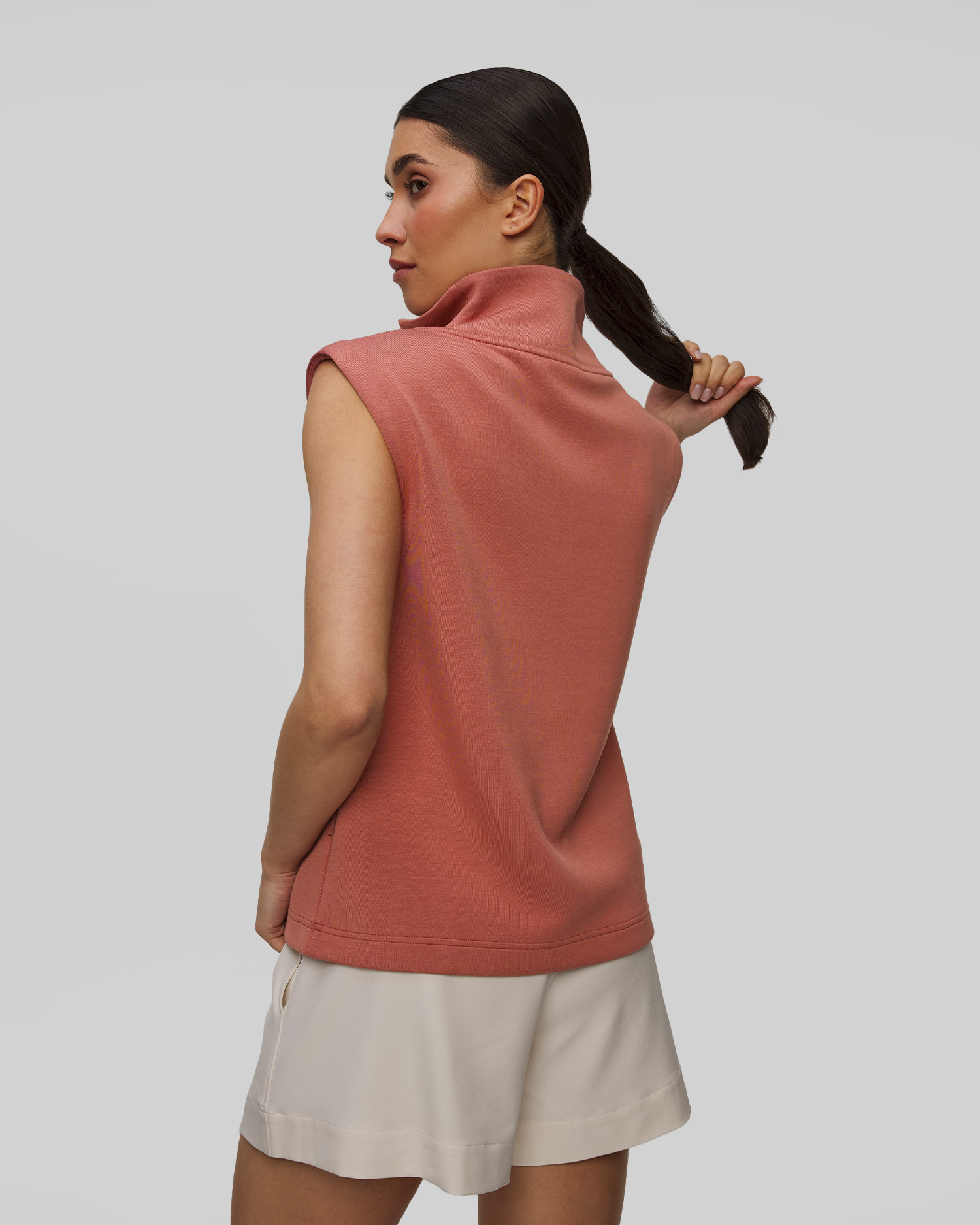 Różowa bluza bez rękawów damska Varley Magnolia Half Zip Tank 2.0