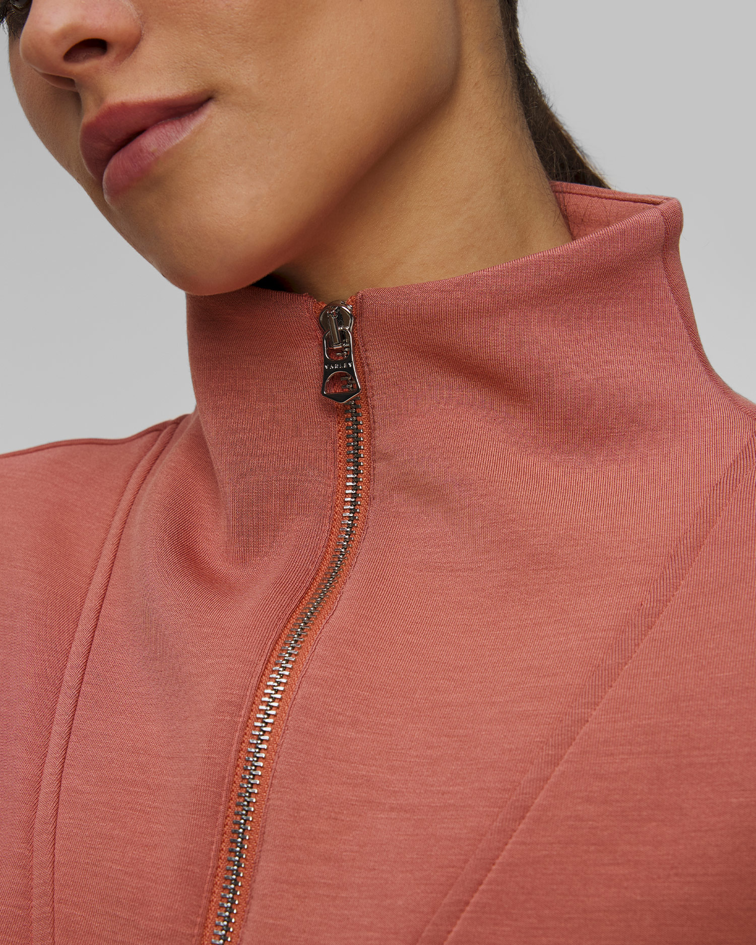 Różowa bluza bez rękawów damska Varley Magnolia Half Zip Tank 2.0
