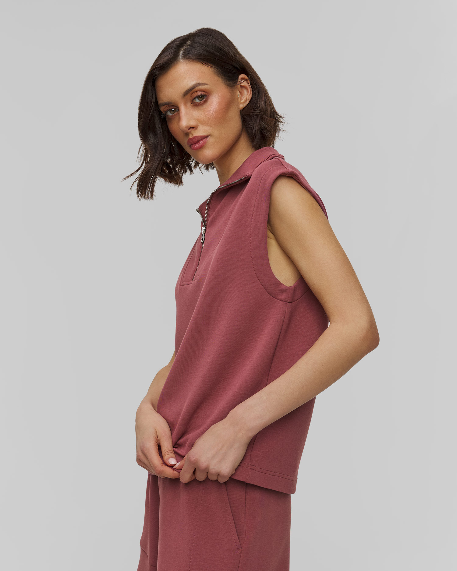 Women's sleeveless sweatshirt Varley Magnolia Half Zip Tank 2.0