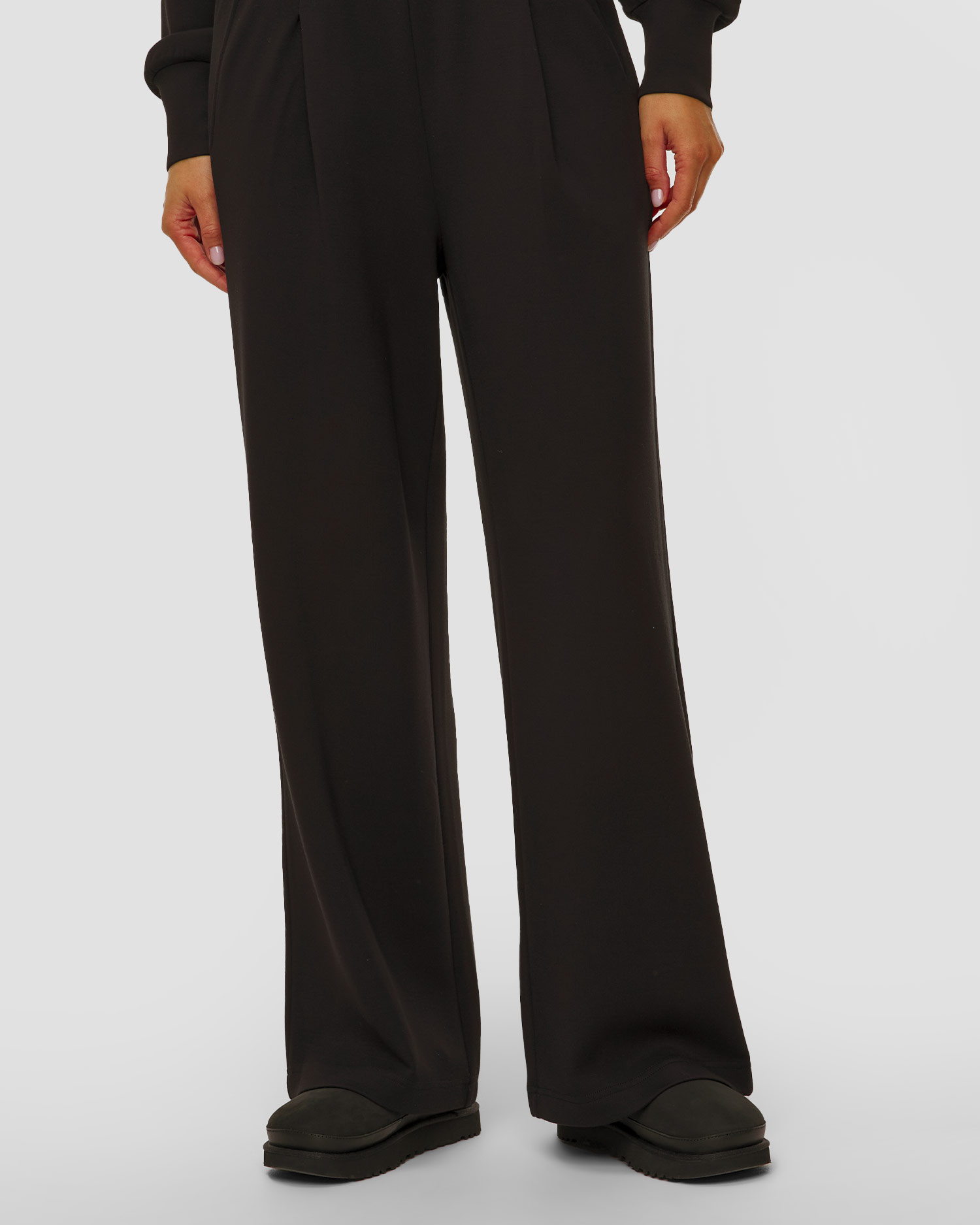 Černé dámské kalhoty z viskózy Varley The Extra Wide Leg Pant 29.5