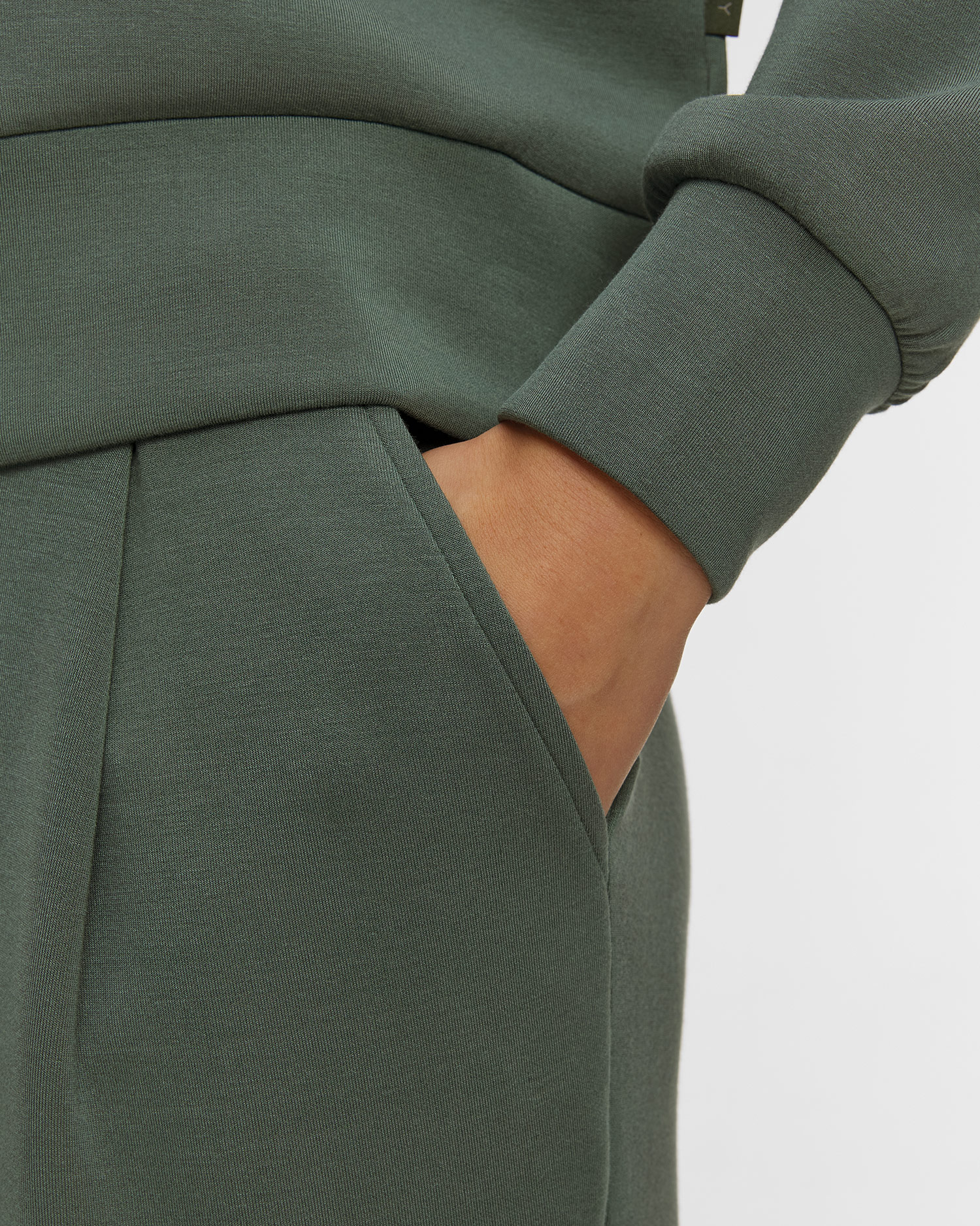 Varley The Extra Wide Leg Pant 29.5 Damenhose aus Viskose in Grün