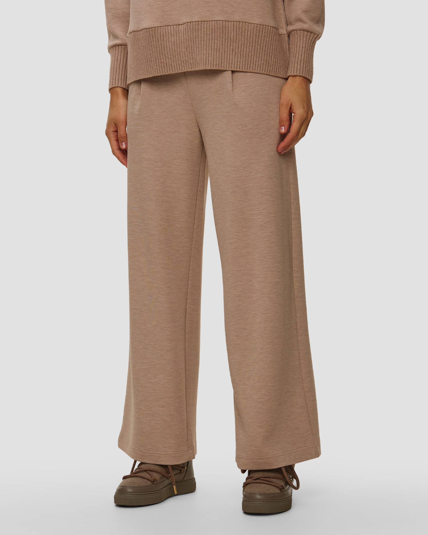 Pantalon en viscose pour femmes Varley The Extra Wide Leg Pant 29.5, Couleur: Brązowy