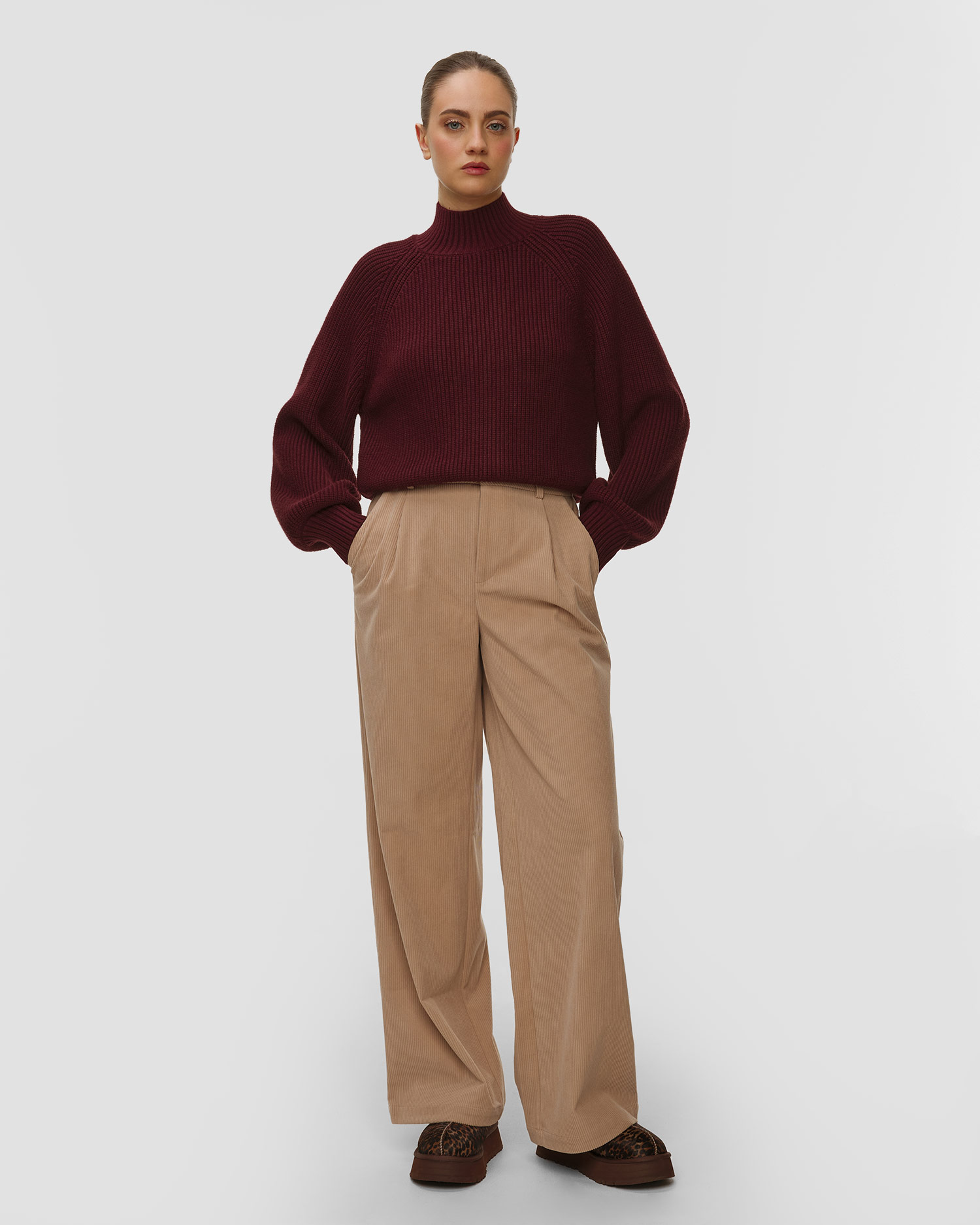 Dámske nohavice Varley Floris Wide Leg 32, Farba-Vzor: Beżowy