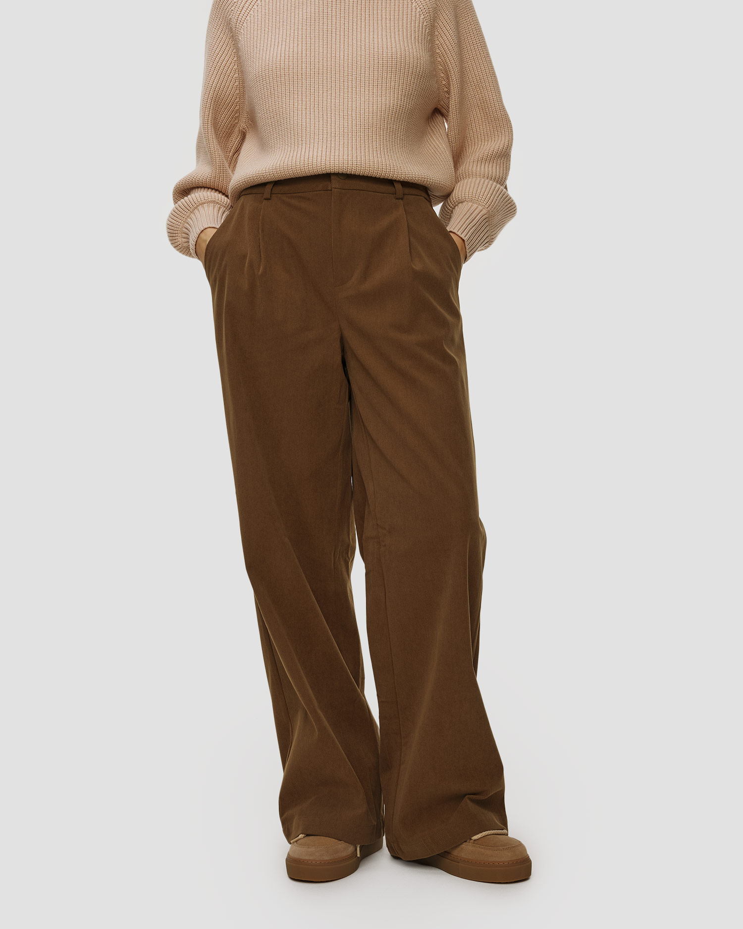 Pantalon pour femmes Varley Rocio Wide Leg 32, Couleur: Brązowy