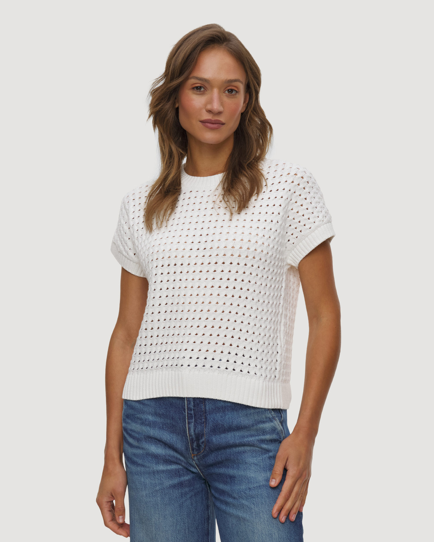 Dámsky sveter s krátkymi rukávmi Varley Denny Knit Top