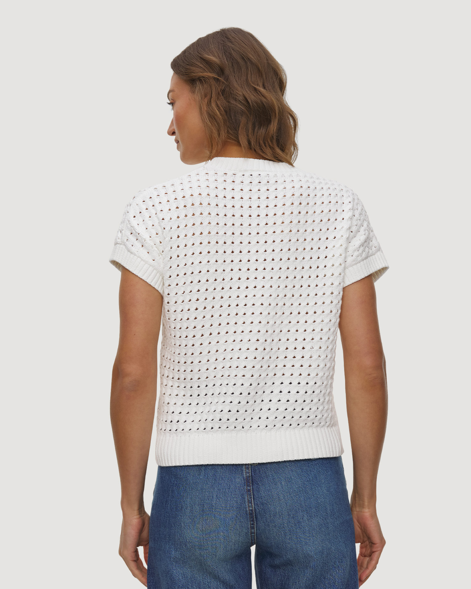 Dámsky sveter s krátkymi rukávmi Varley Denny Knit Top