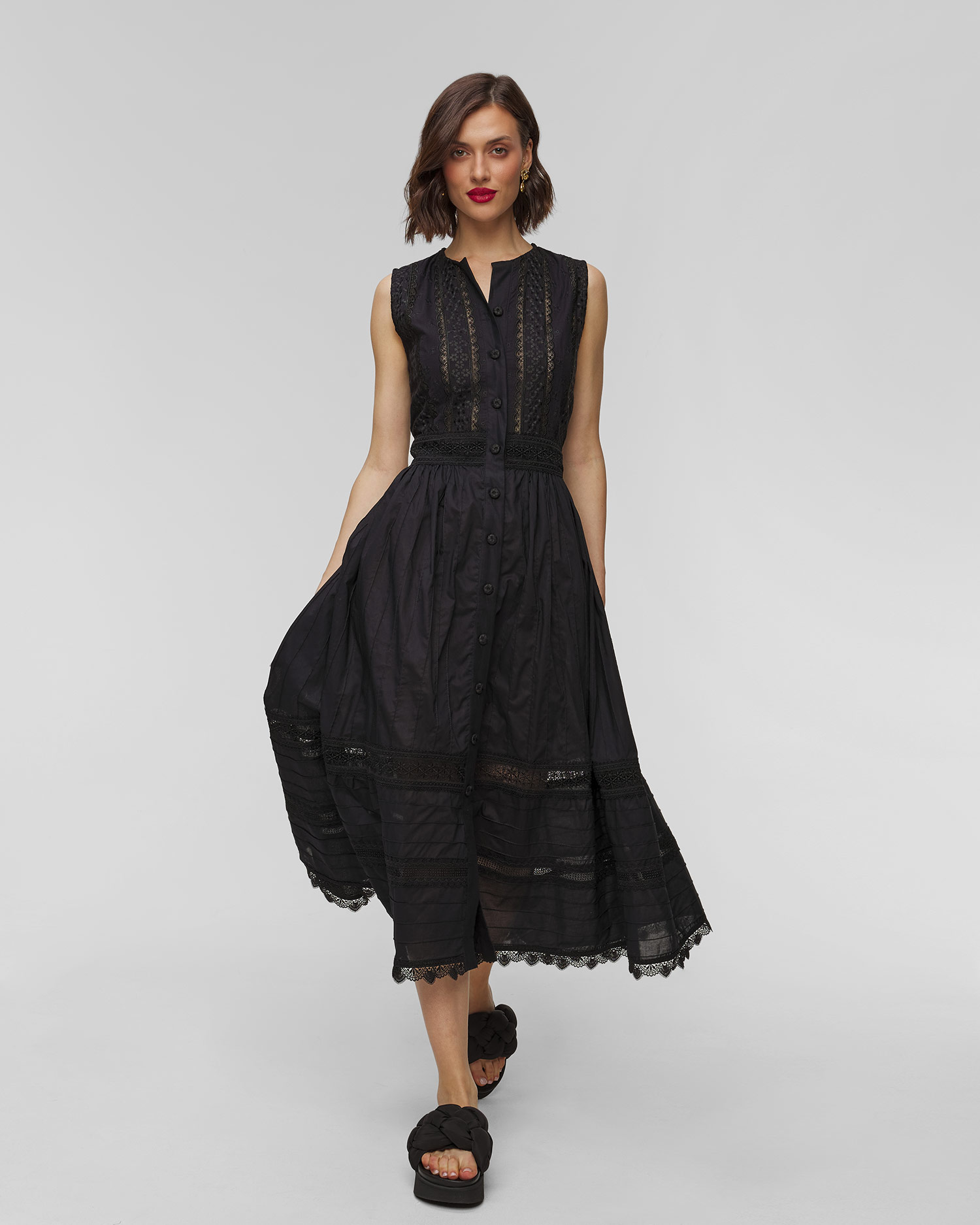 Rochie neagră pentru femei Waimari Solaire