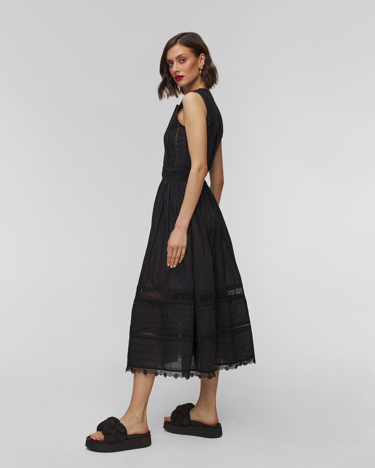 Rochie neagră pentru femei Waimari Solaire