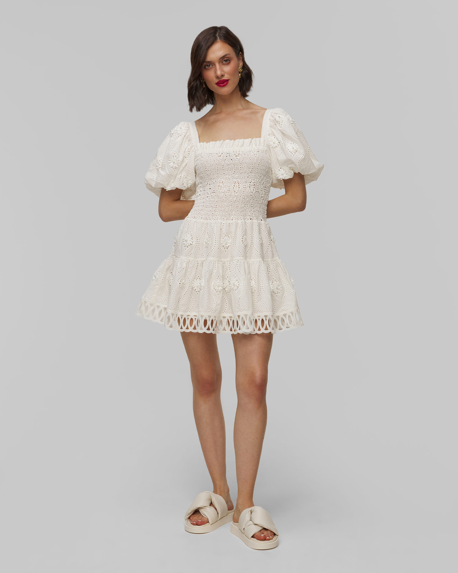 Biała sukienka damska Waimari Eleonora Mini