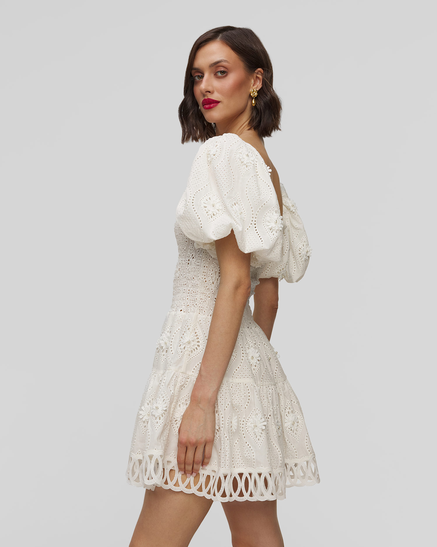 Biała sukienka damska Waimari Eleonora Mini