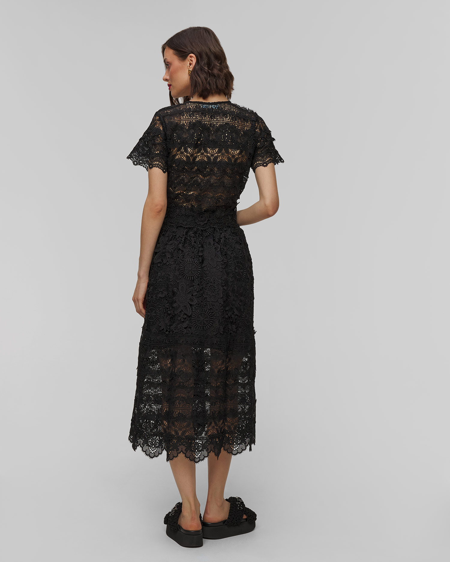 Czarna sukienka damska Waimari Hibiscus Midi