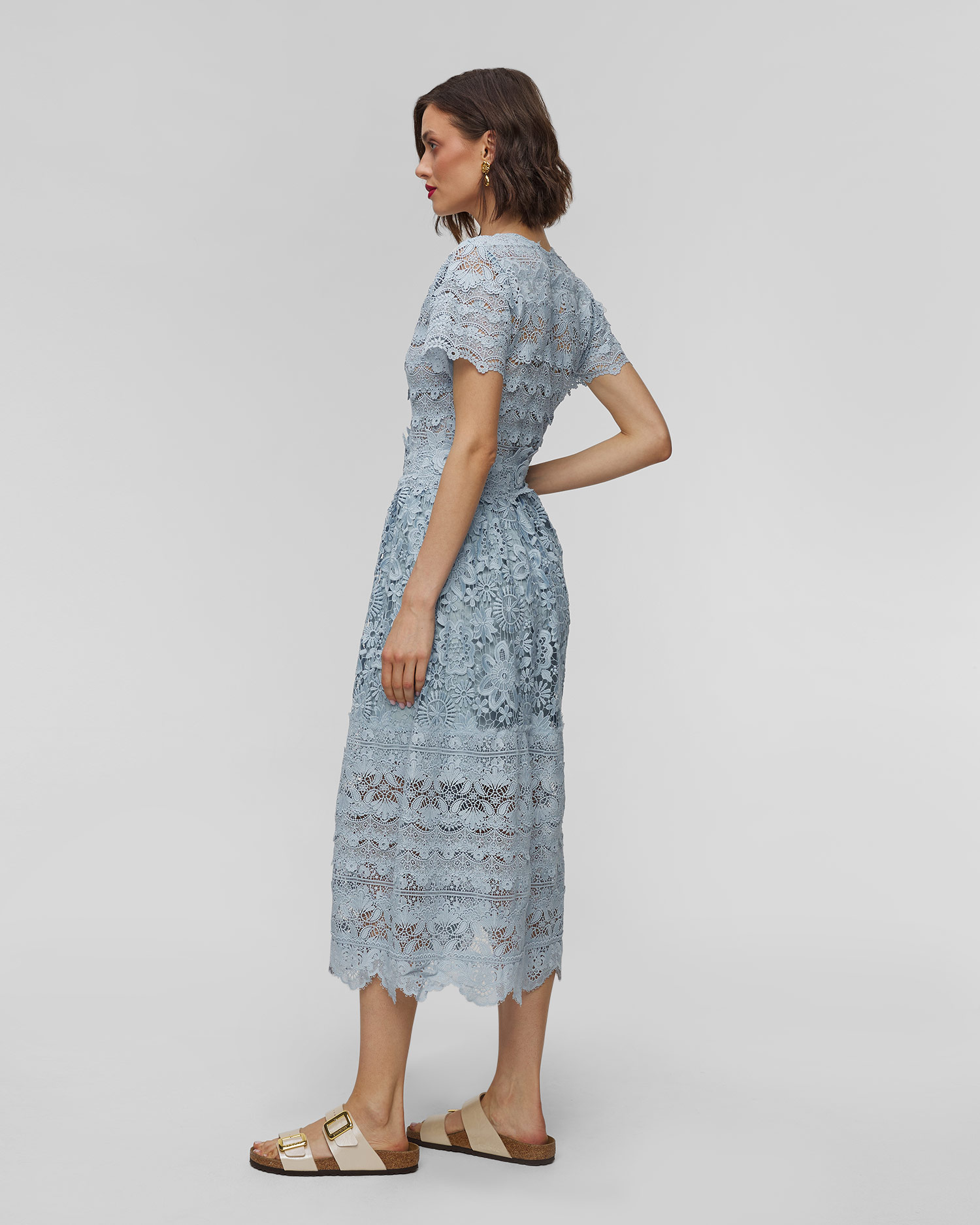 Robe bleue pour femmes Waimari Hibiscus Midi
