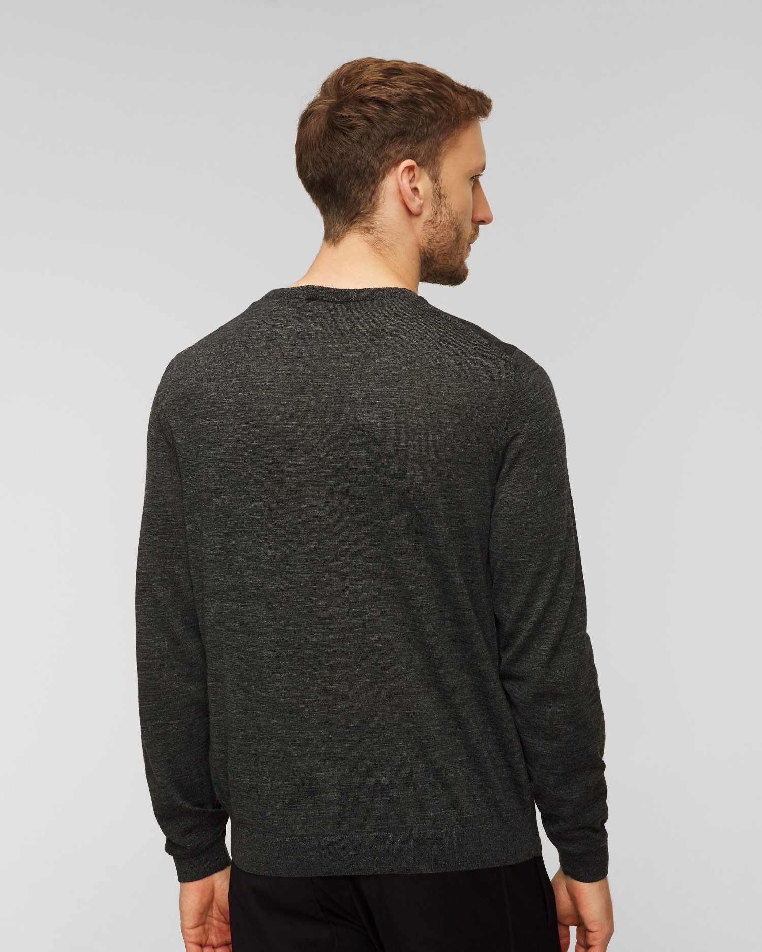 Pánsky šedý vlnený sveter Hugo Boss Leno-P