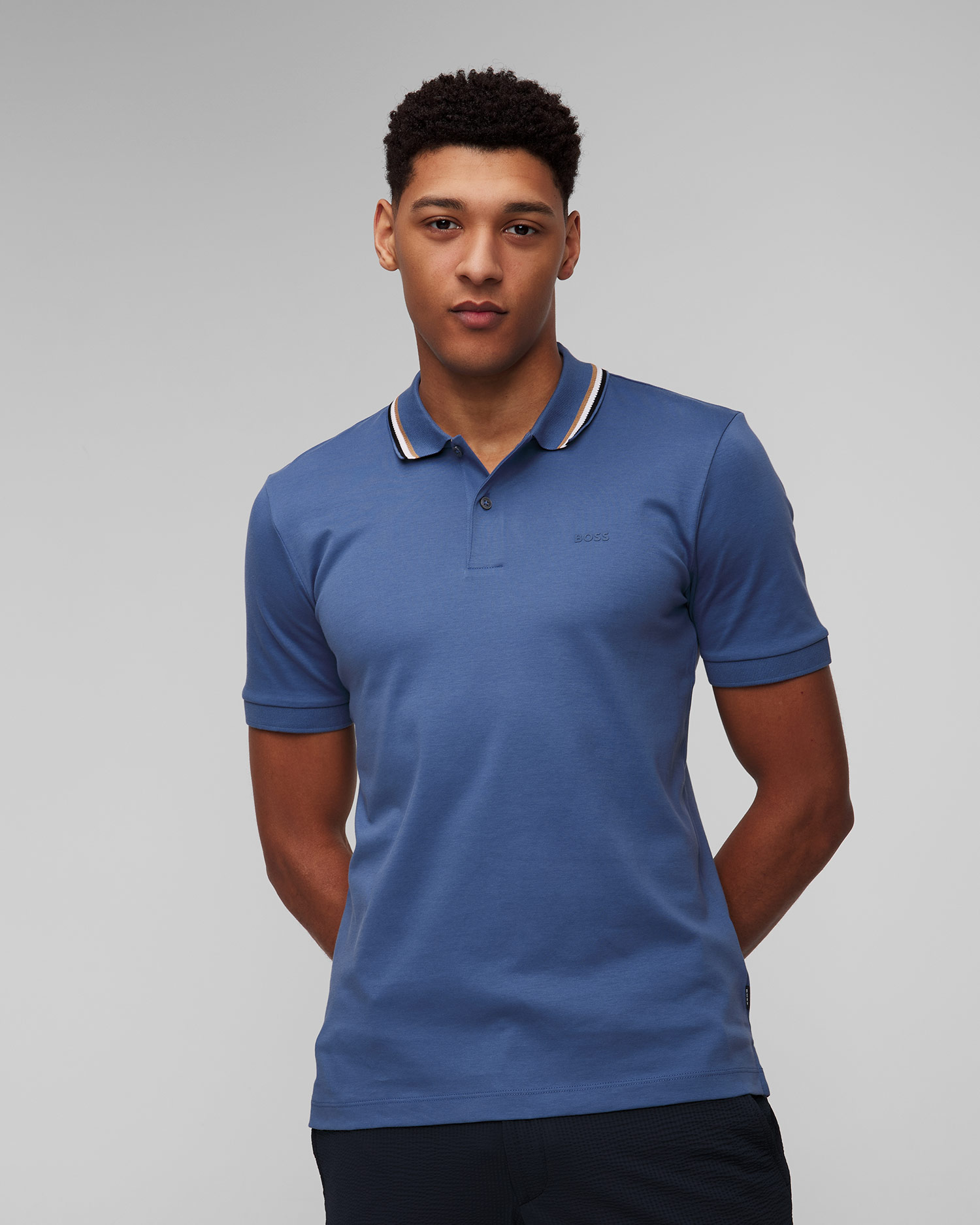 Modrá pánská polokošile Hugo Boss Penrose