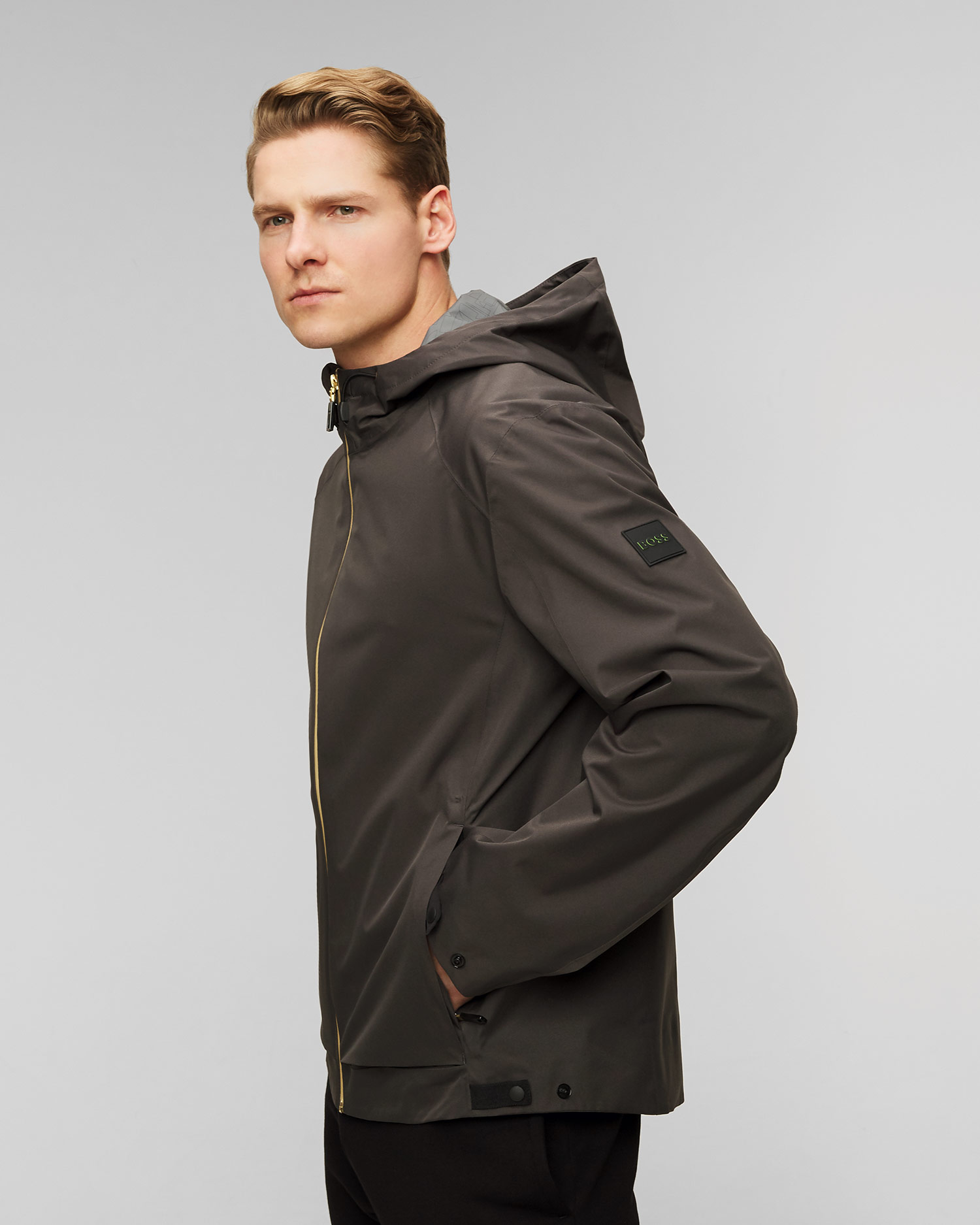 Pánska šedá bunda s hydrofóbnou úpravou Hugo Boss J Miles