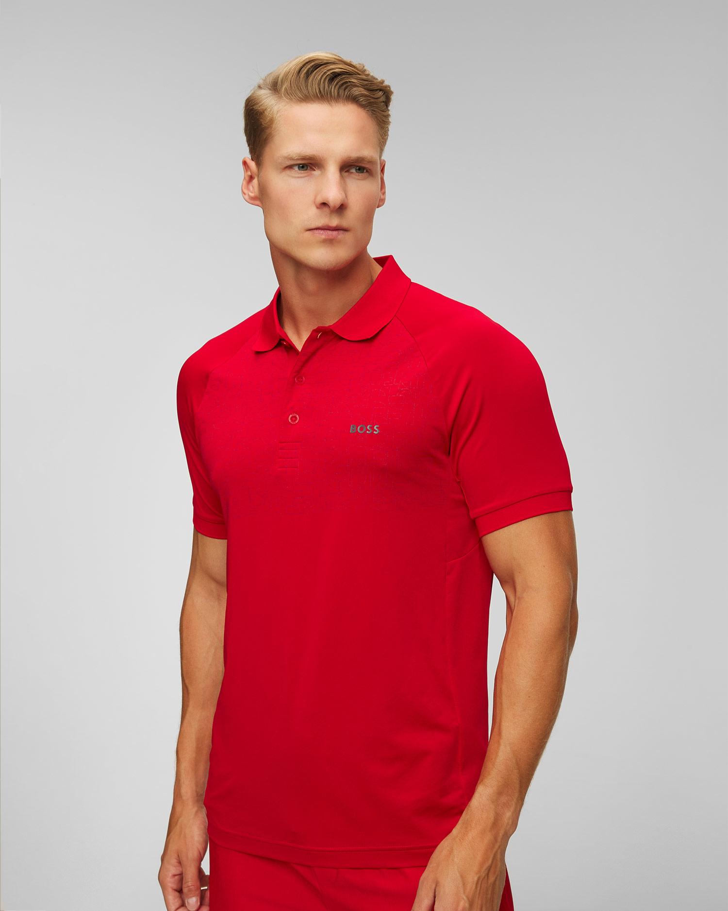 Red hugo 2024 boss polo shirt