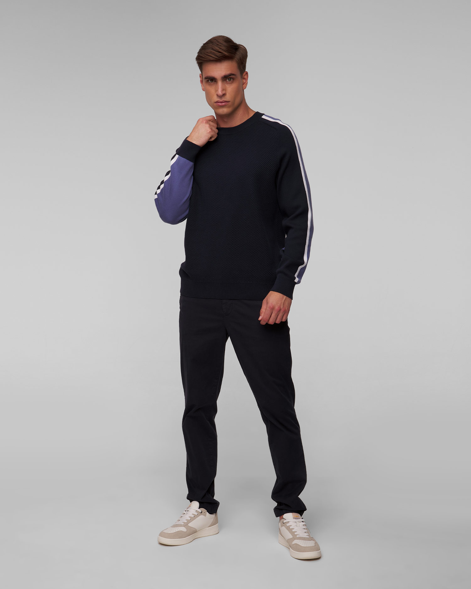 Tmavě modrý pánský svetr Hugo Boss Pontevico