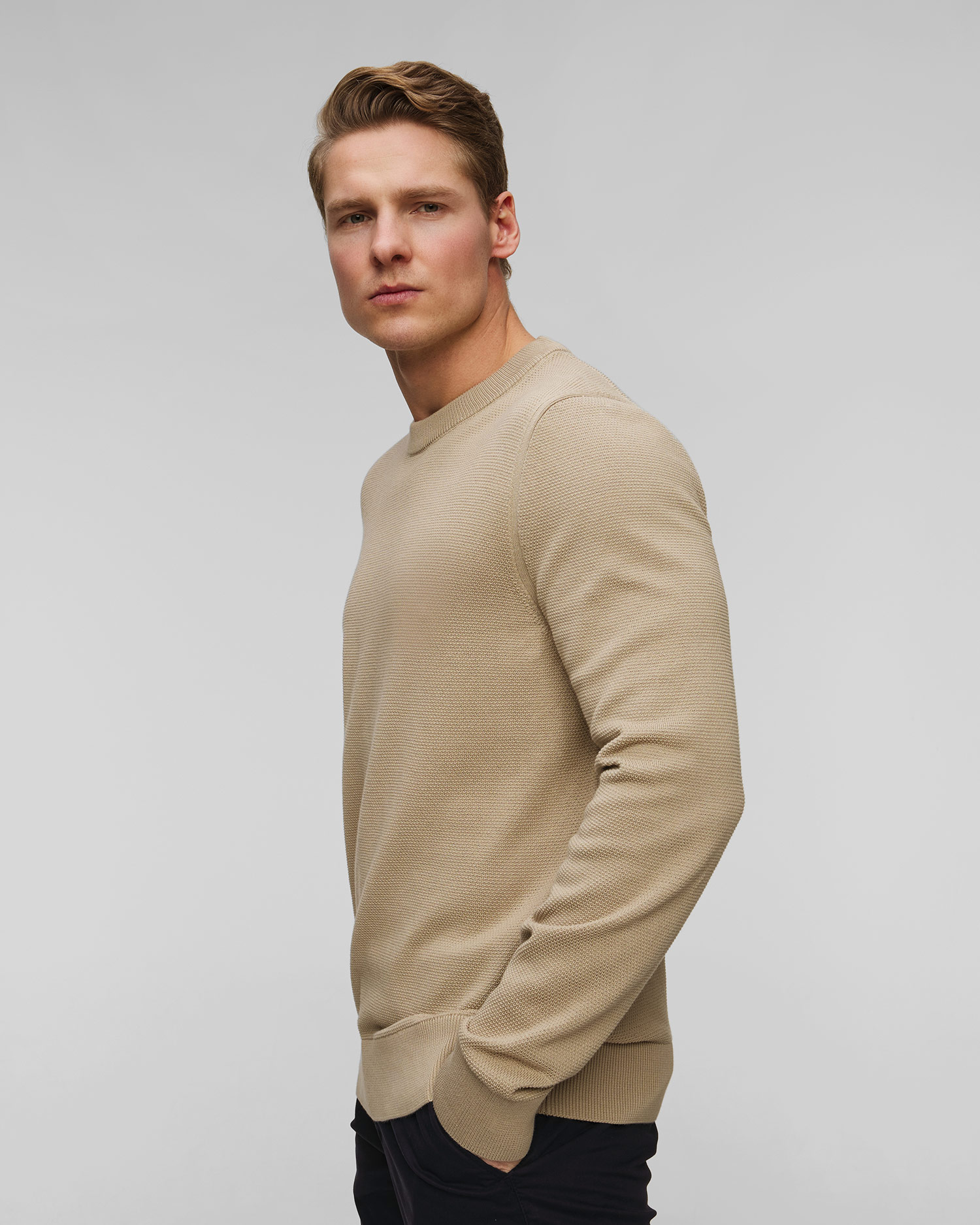 Pánský béžový svetr Hugo Boss Ecaio-P