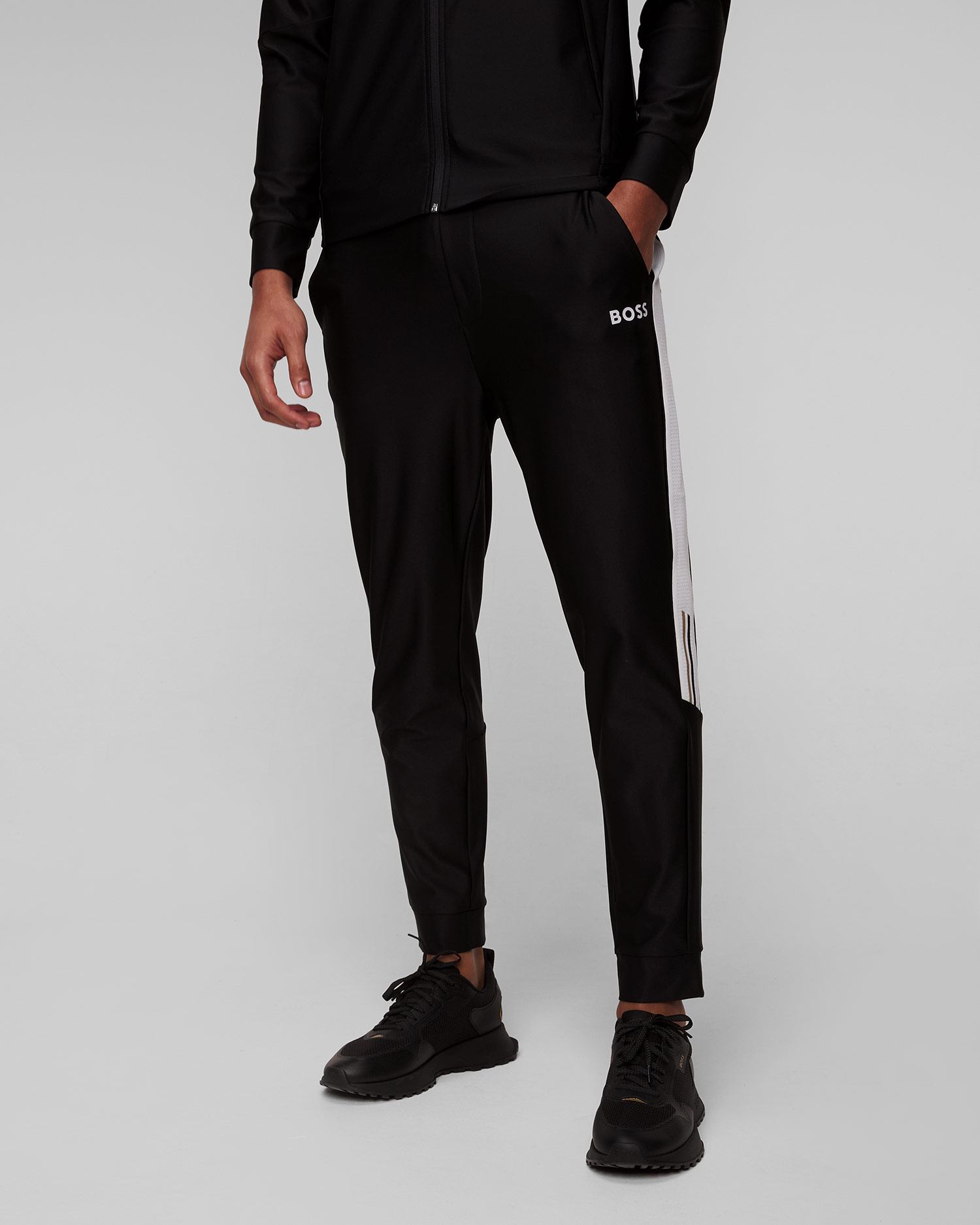 Czarne spodnie dresowe męskie Hugo Boss Hicon MB