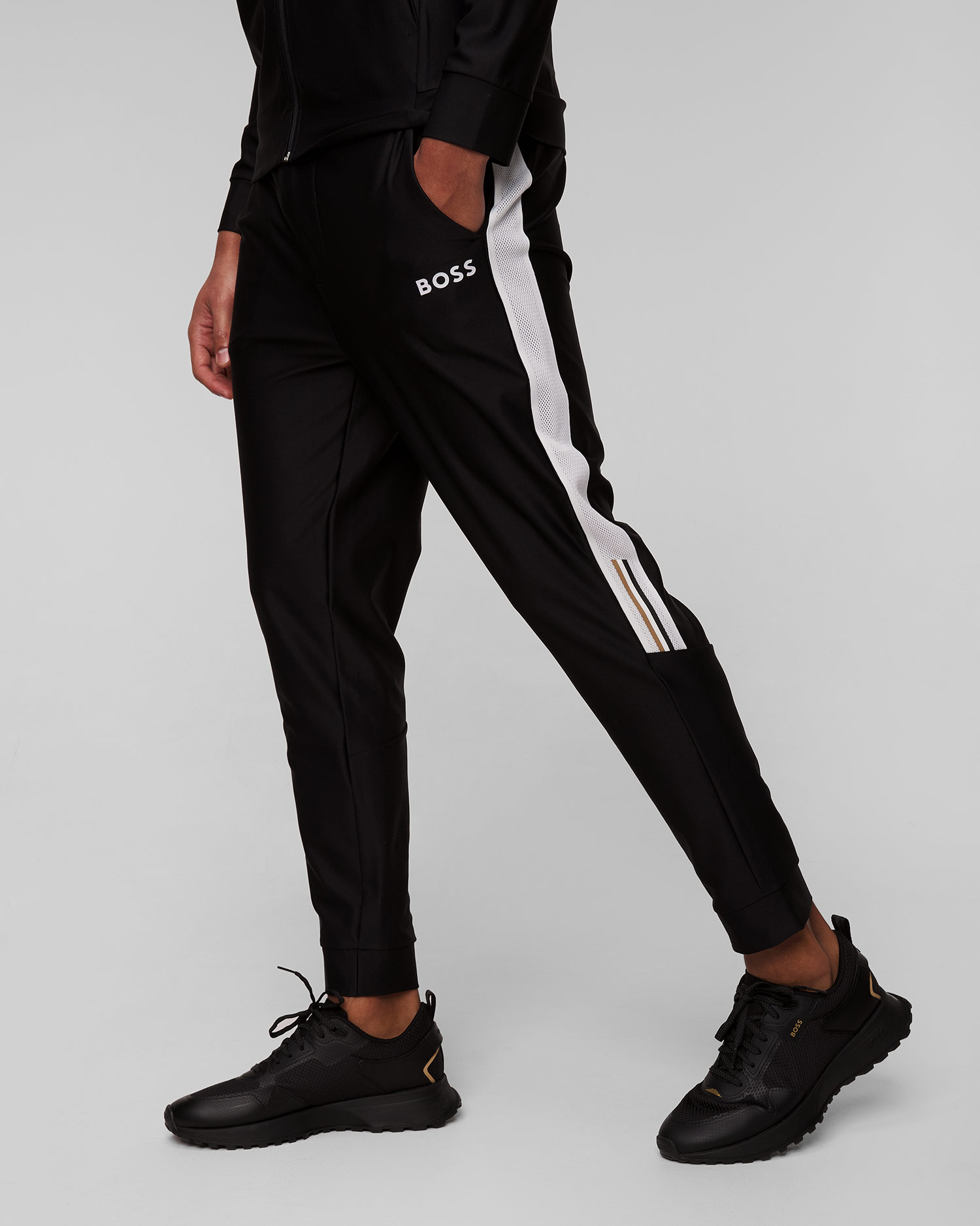 Czarne spodnie dresowe męskie Hugo Boss Hicon MB