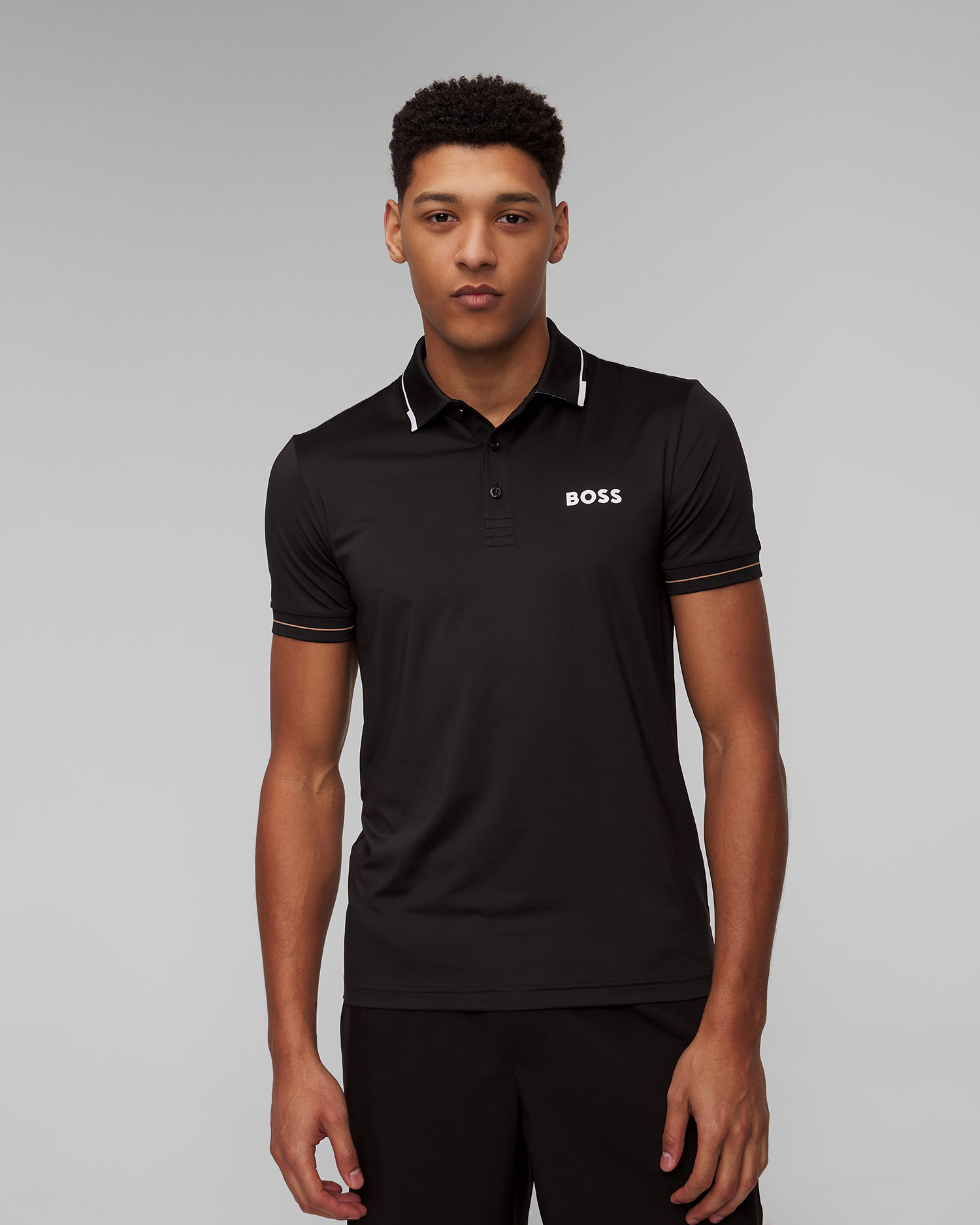 Černá pánská polokošile Hugo Boss Paul Pro