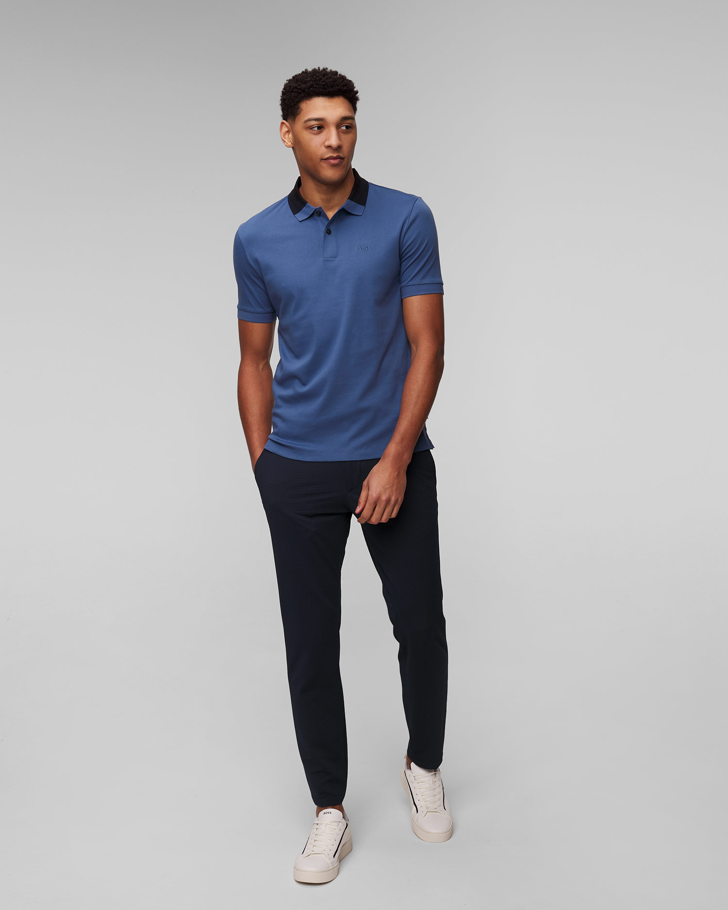 Polo bleu pour hommes Hugo Boss Phillipson 