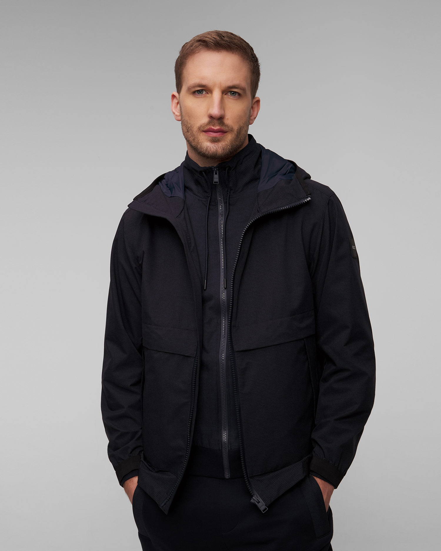 Giacca blu scuro da uomo Hugo Boss P-Crispian