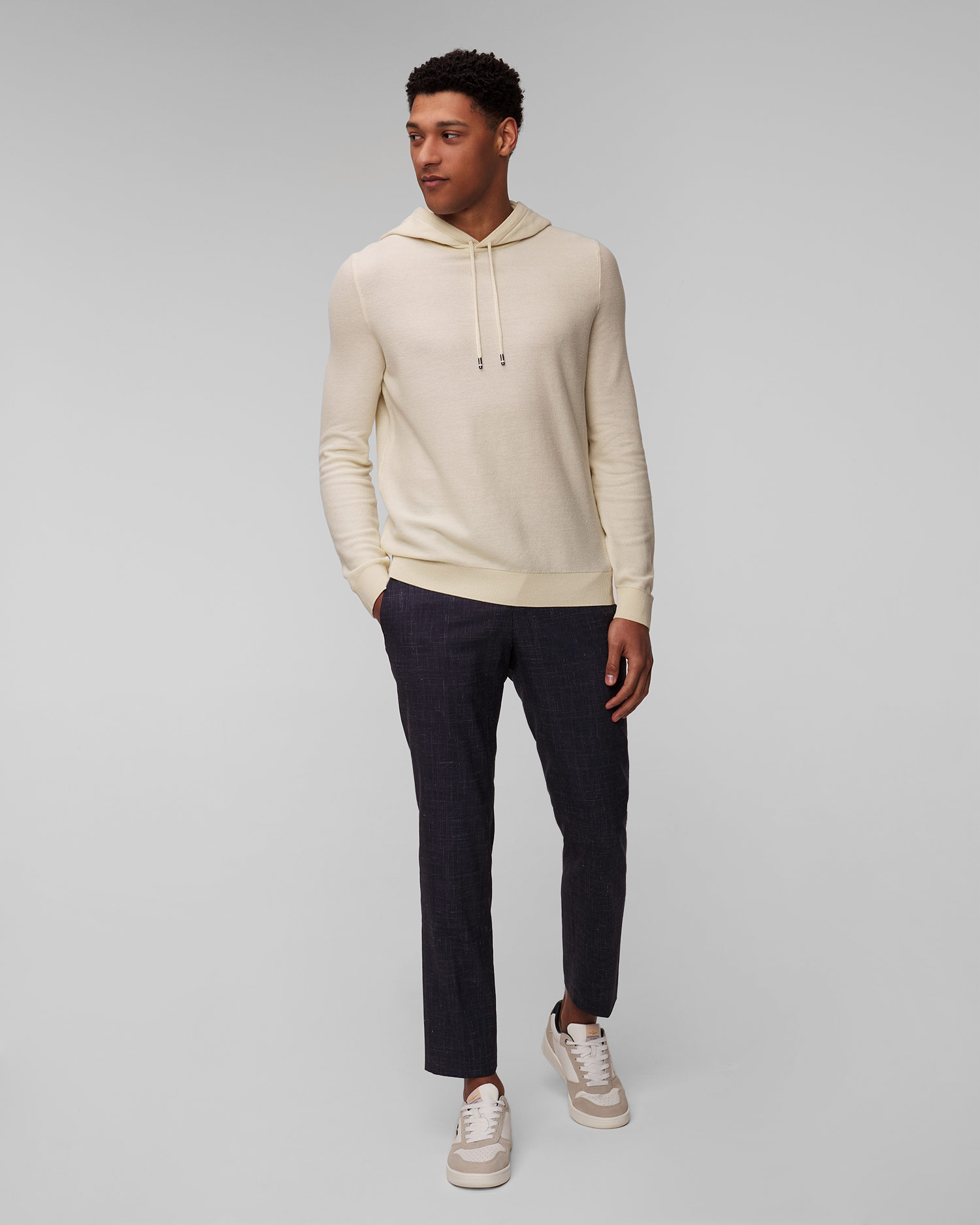 Maglione bianco da uomo Hugo Boss Trapani