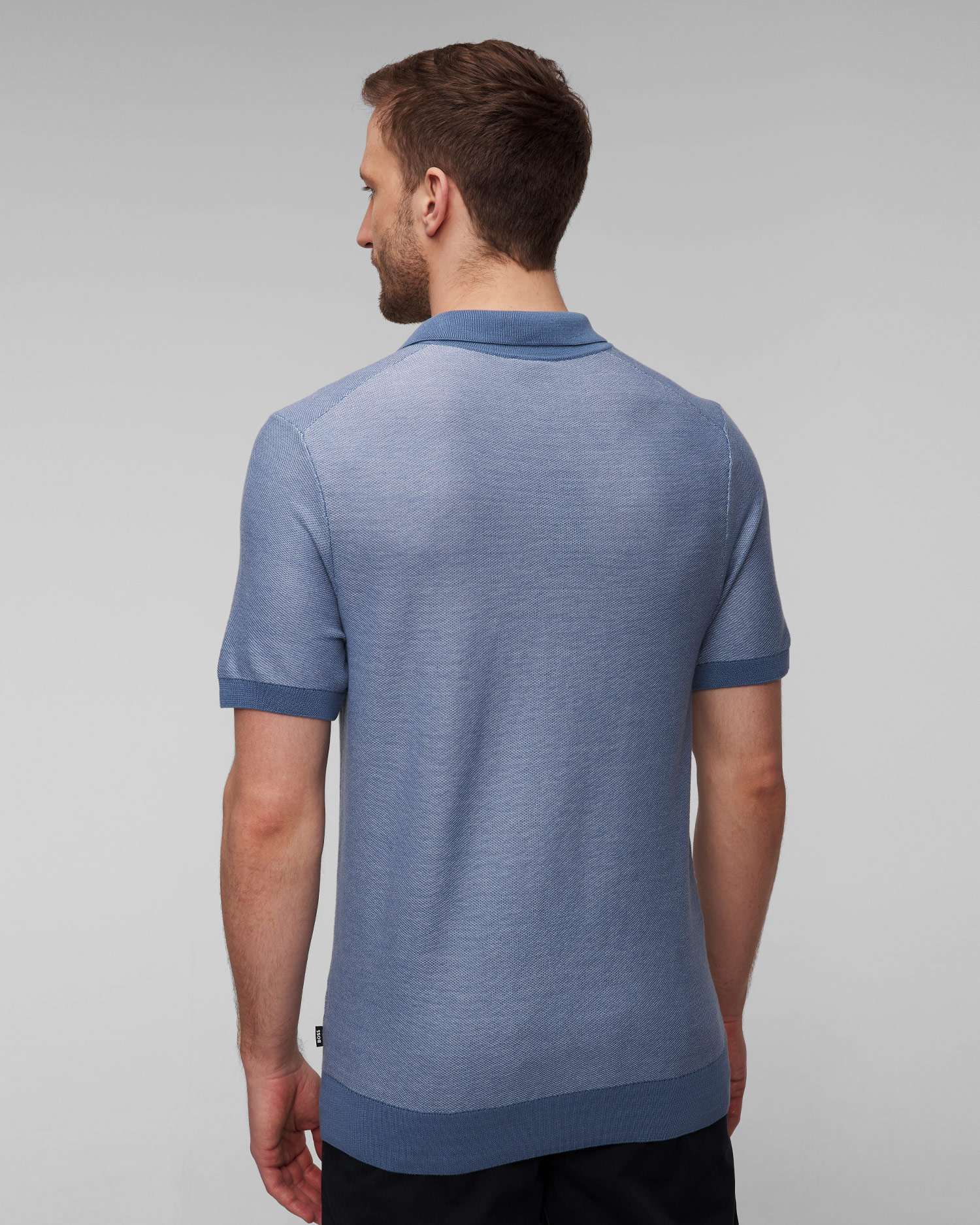 Modré pánské polo z úpletu Hugo Boss Tempio