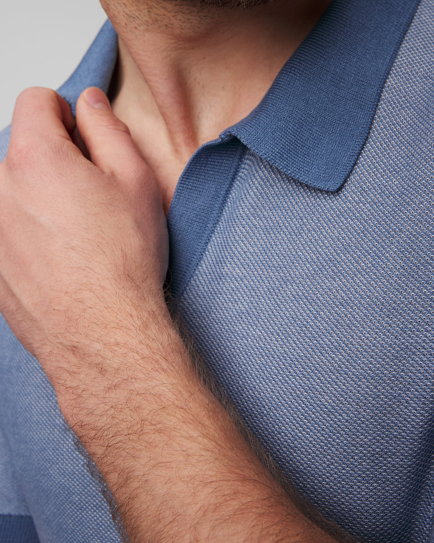 Modré pánské polo z úpletu Hugo Boss Tempio