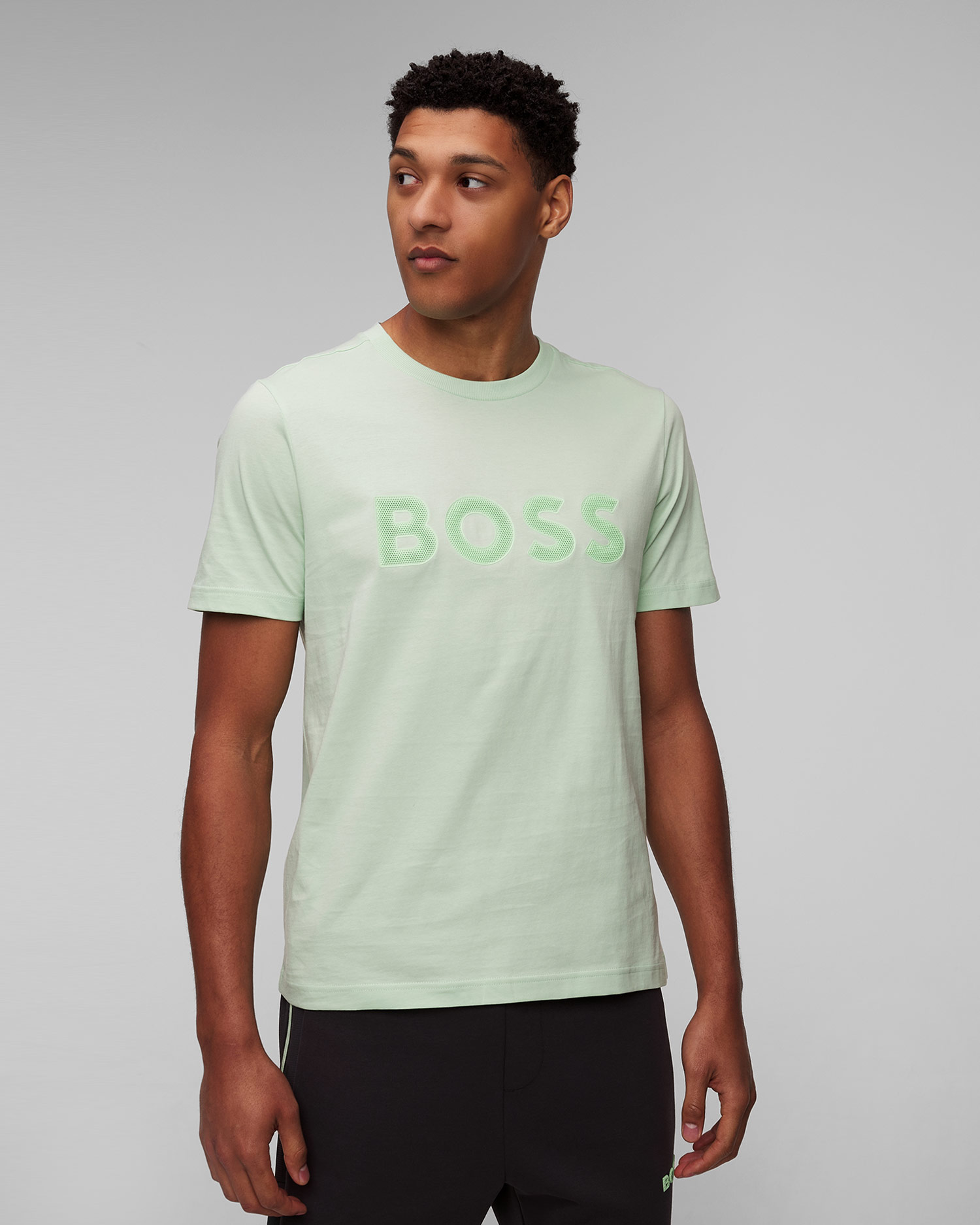 Bavlněné pánské tričko Hugo Boss Tee, Barva/Vzor: Zielony
